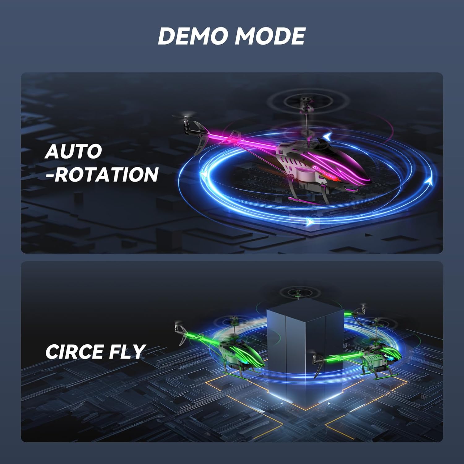 Thumbnail 4 de BUSSGO X11C RC Helicopter with LED Modes, Gyro Hover and 2 Batteries