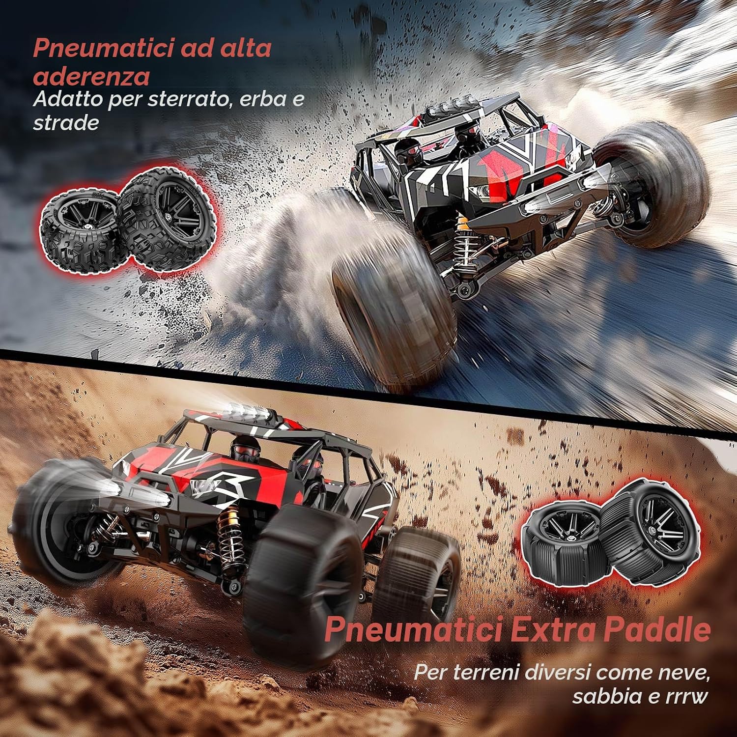 Detalle de Womaqu Macchina Telecomandata Professionale 1:14 – 4WD Brushless, Roll Cage e Telaio Rinforzato