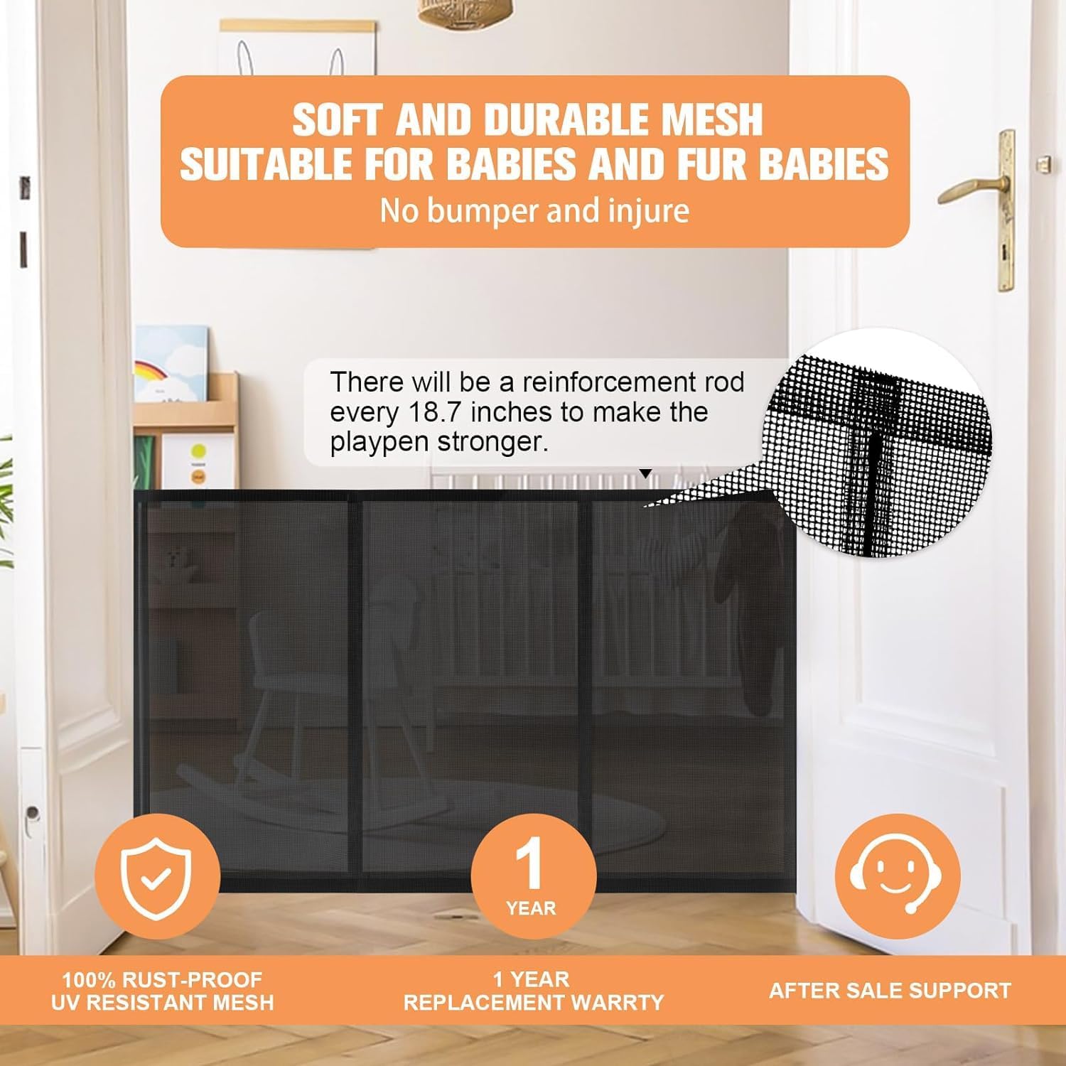 Thumbnail 2 de 3M Extra Wide Retractable Baby Gate (Up to 120" wide) for Kids & Pets