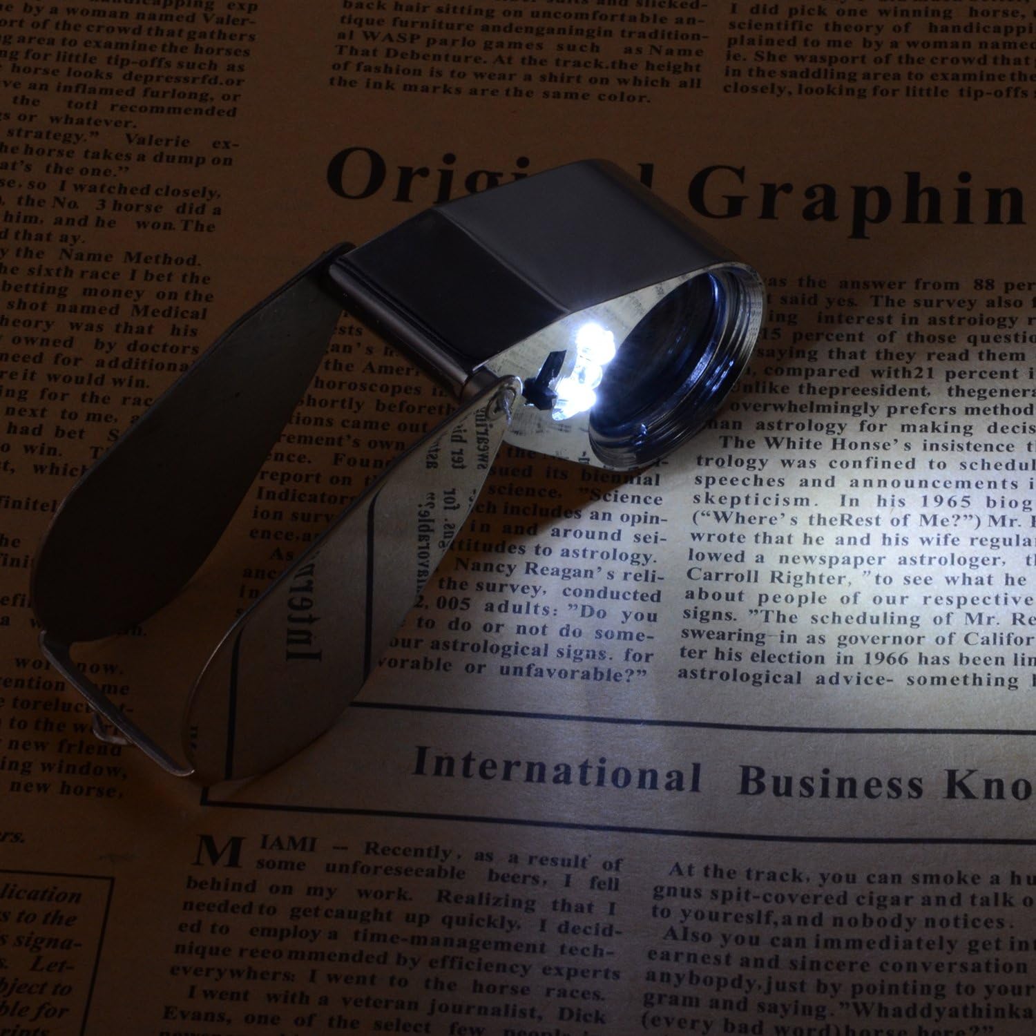 Detalle de Delixike Juwelierslupe 40-fache Vergrößerung – robustes Metallgehäuse mit LED- und UV-Licht