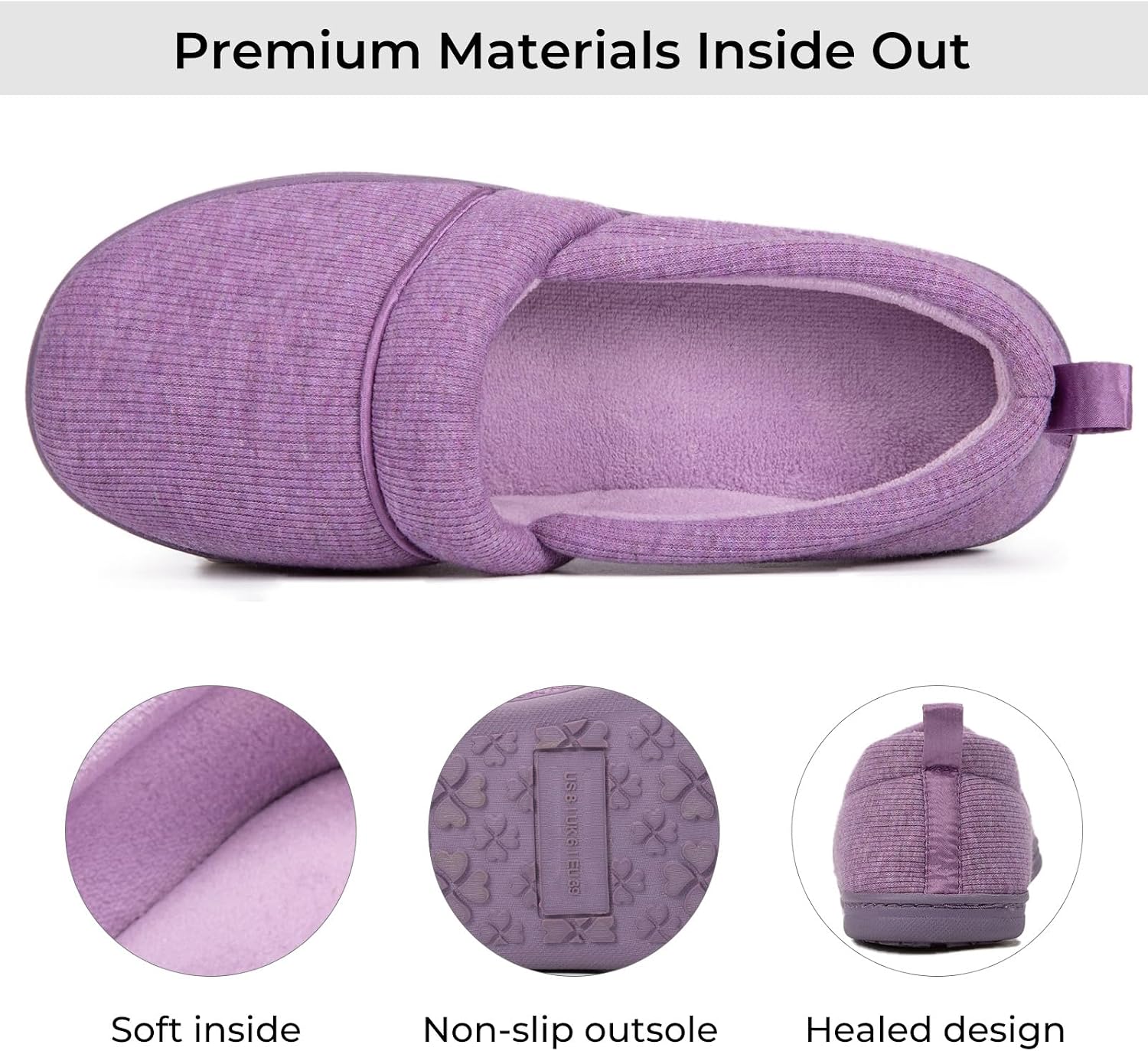 Thumbnail 3 de EverFoams Women's Memory Foam Comfort Knit House Shoes with Anti-Skid Rubber Sole