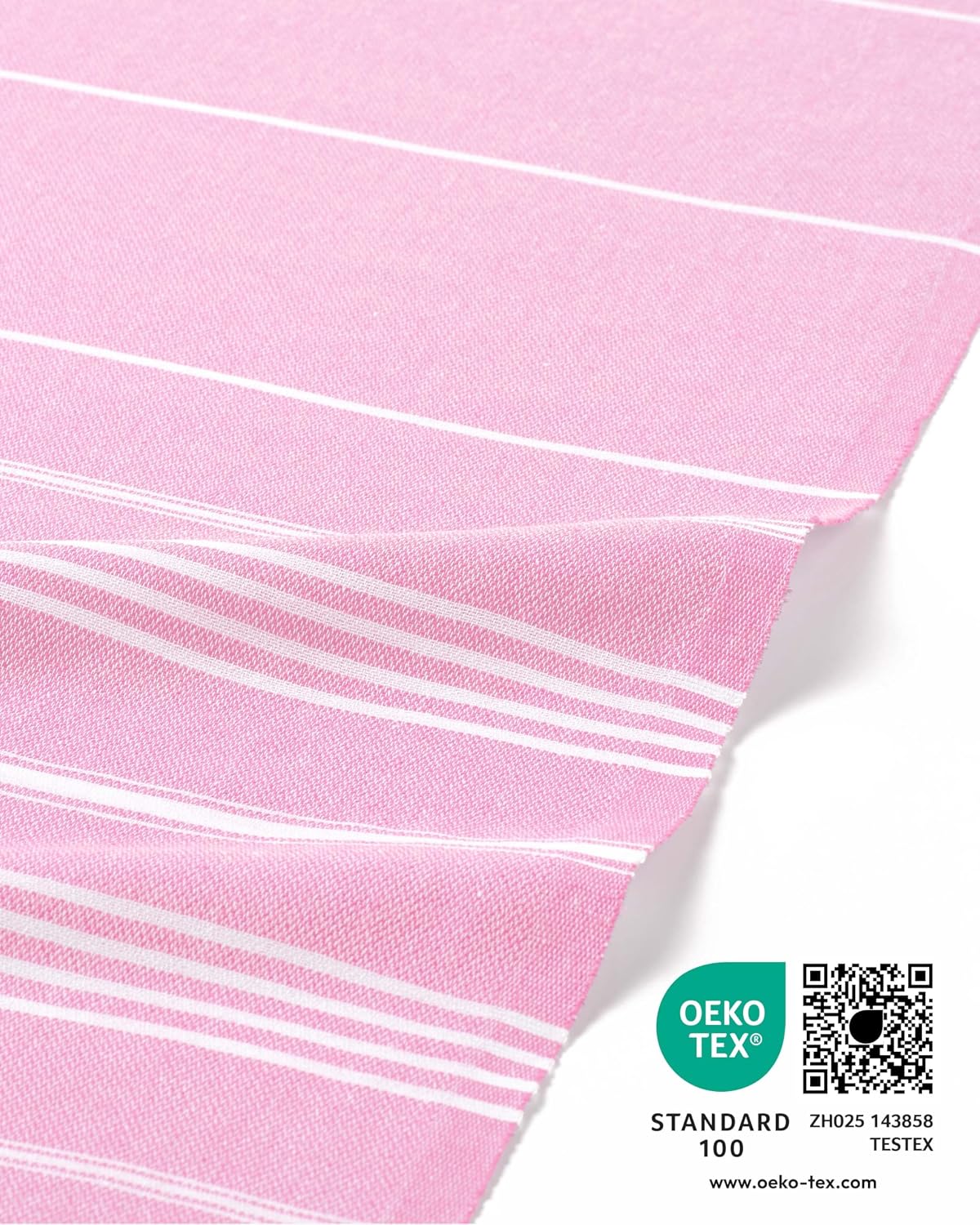 Detalle 2 de Fit-Flip Telo hammam – 100% cotone, 100x200 cm, rosa – fouta XXL per mare, sauna e doccia