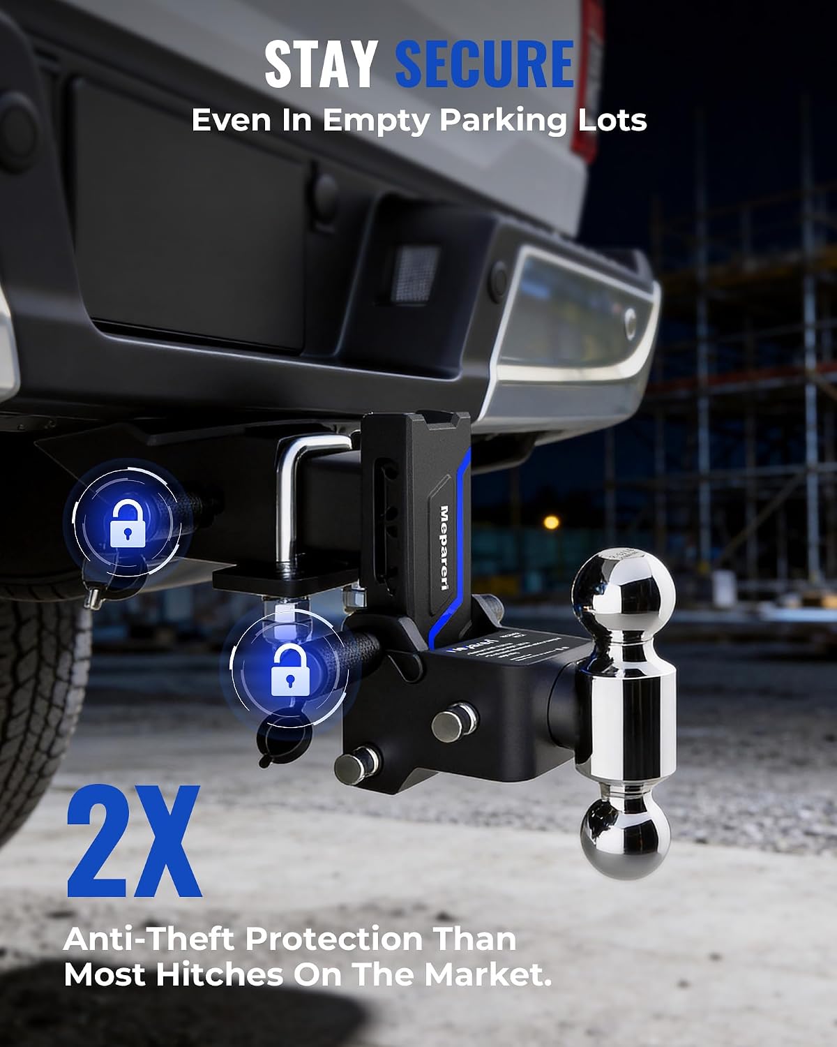 Detalle 2 de Mepareri Adjustable Trailer Hitch, 5-Inch Drop