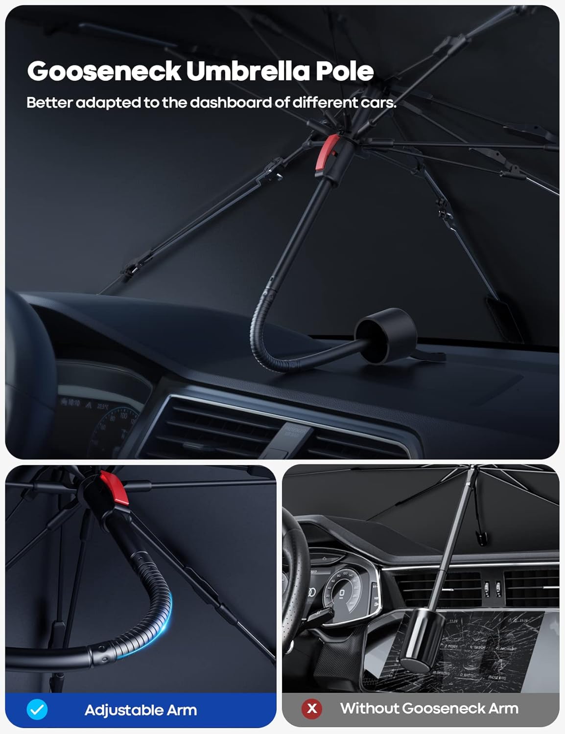 Detalle 2 de Lamicall Car Windshield Sunshade 52x31