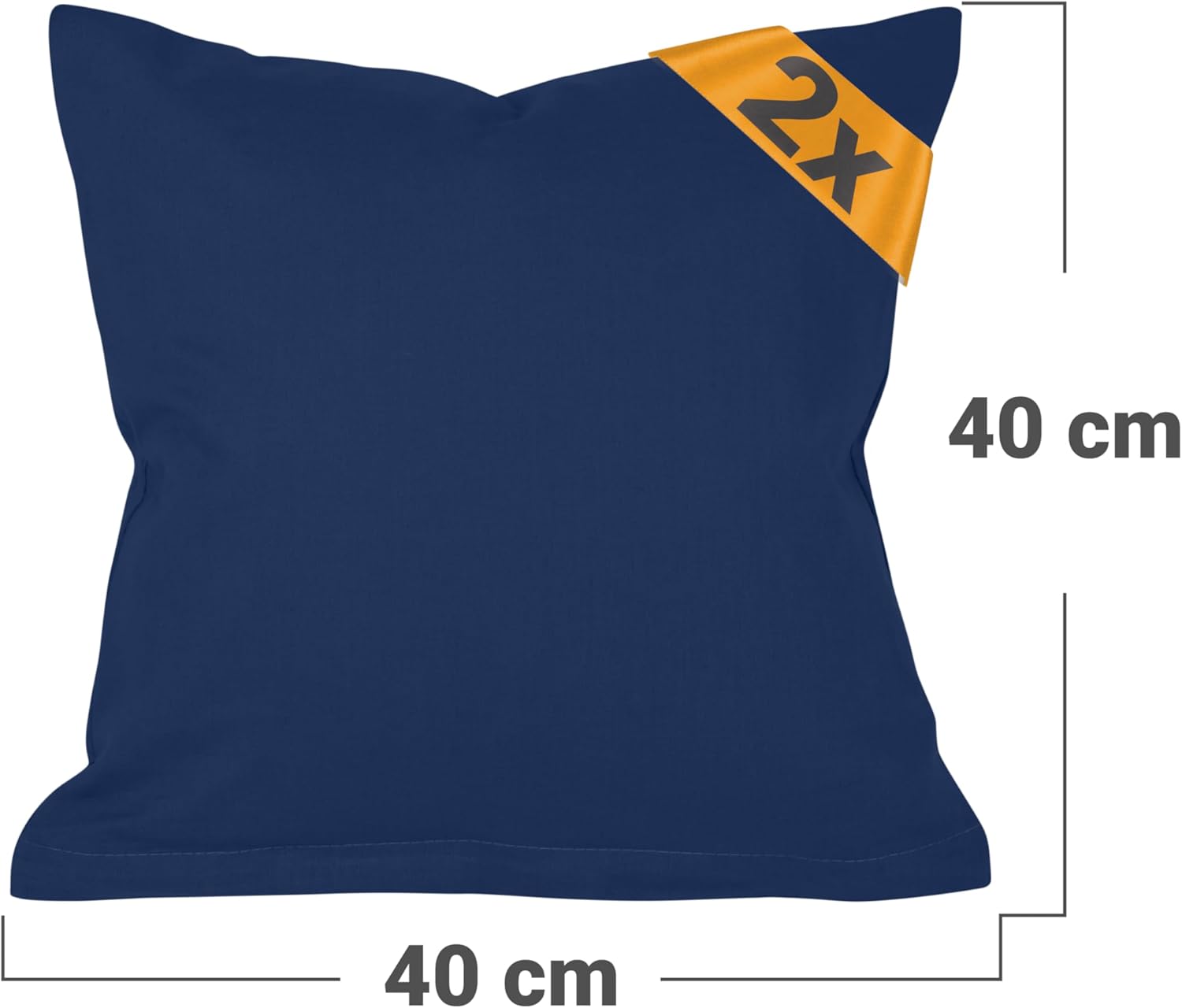 Thumbnail 2 de Housse Coussin 40x40 Coton – Lot de 2, Navyblau, npluseins