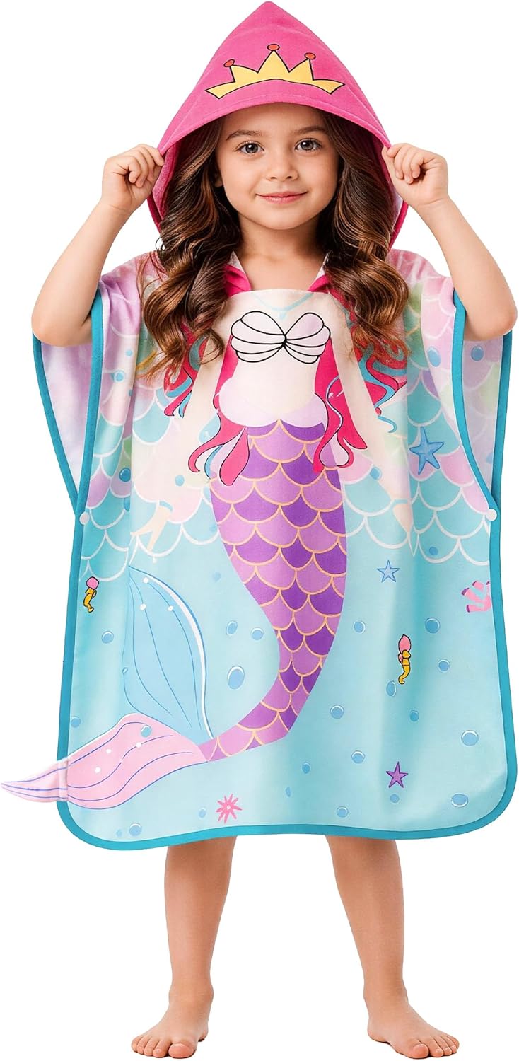 Thumbnail 6 de LOLANTA Kinder Badeponcho Dinosaurier mit Kapuze, Grün B (5–7 Jahre) – 100% Baumwolle