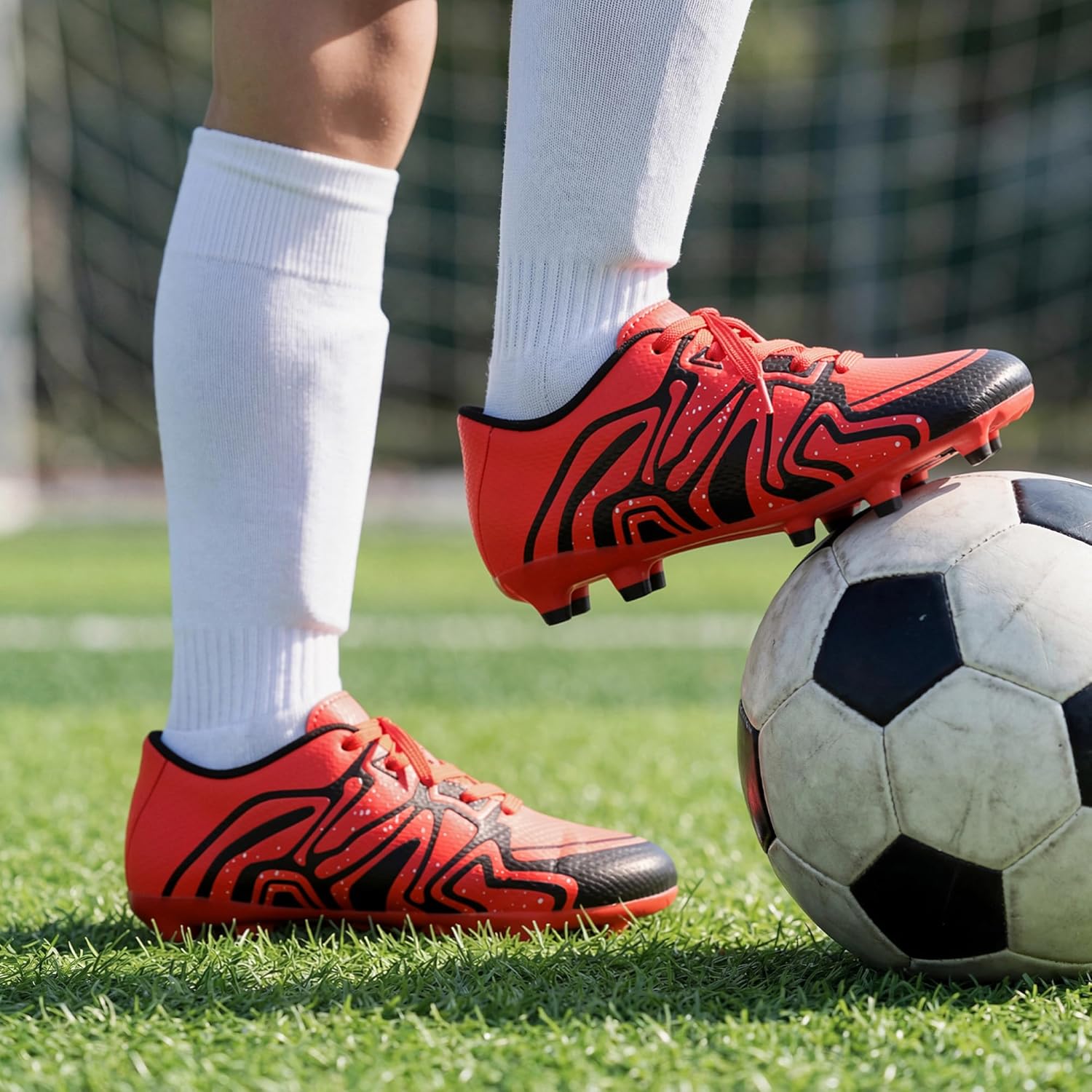 Detalle de DREAM PAIRS Youth Firm Ground Soccer Cleats (Boys & Girls) for Outdoor Training