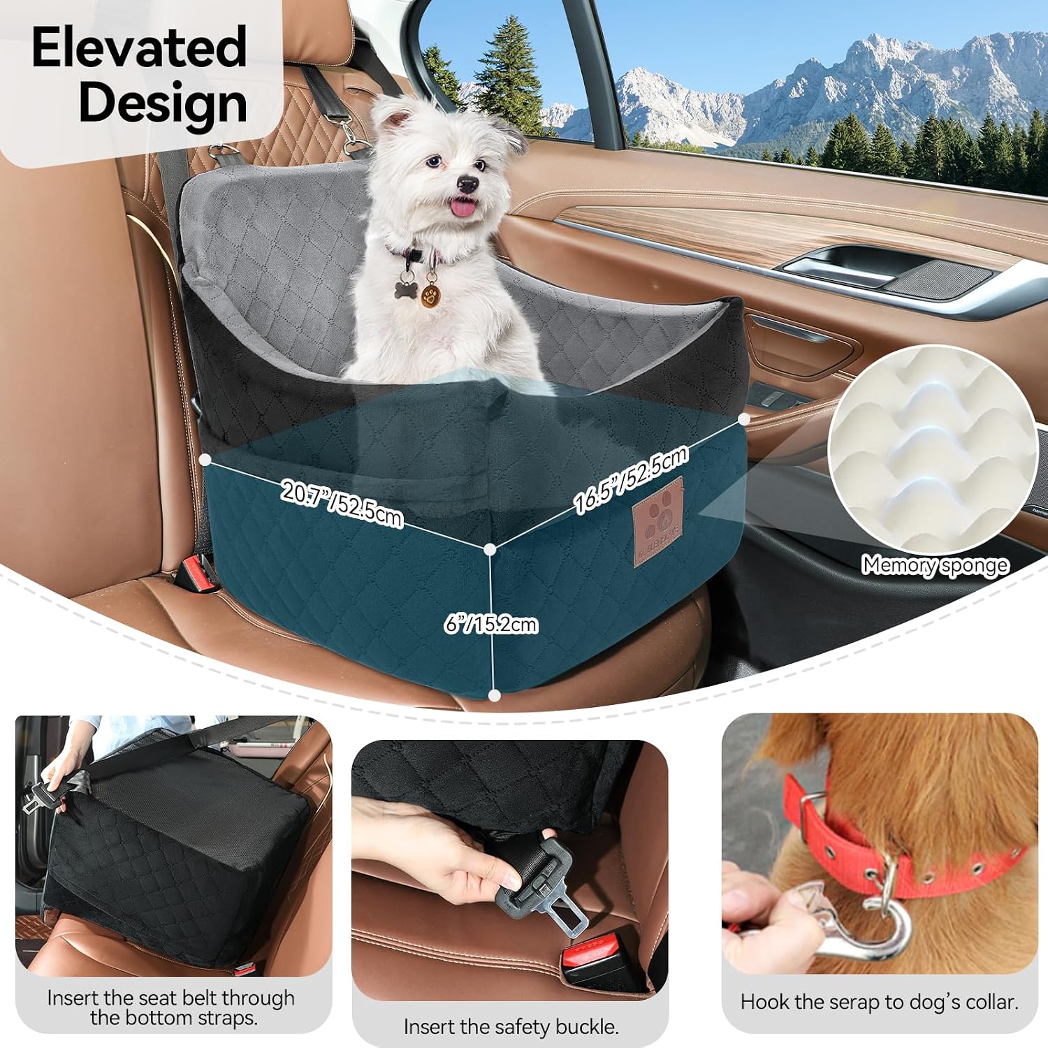 Detalle 2 de Dog Car Seat for Dogs Under 35 lbs — Booster