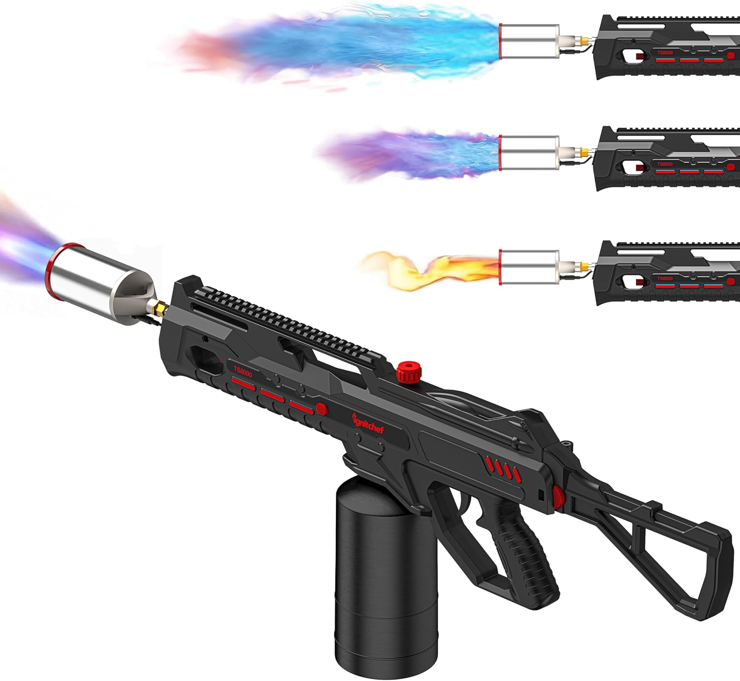 IgnitChef Propane Torch Gun with One-Touch Max Fire — kitchen blow torch for searing, grilling, and starter jobs