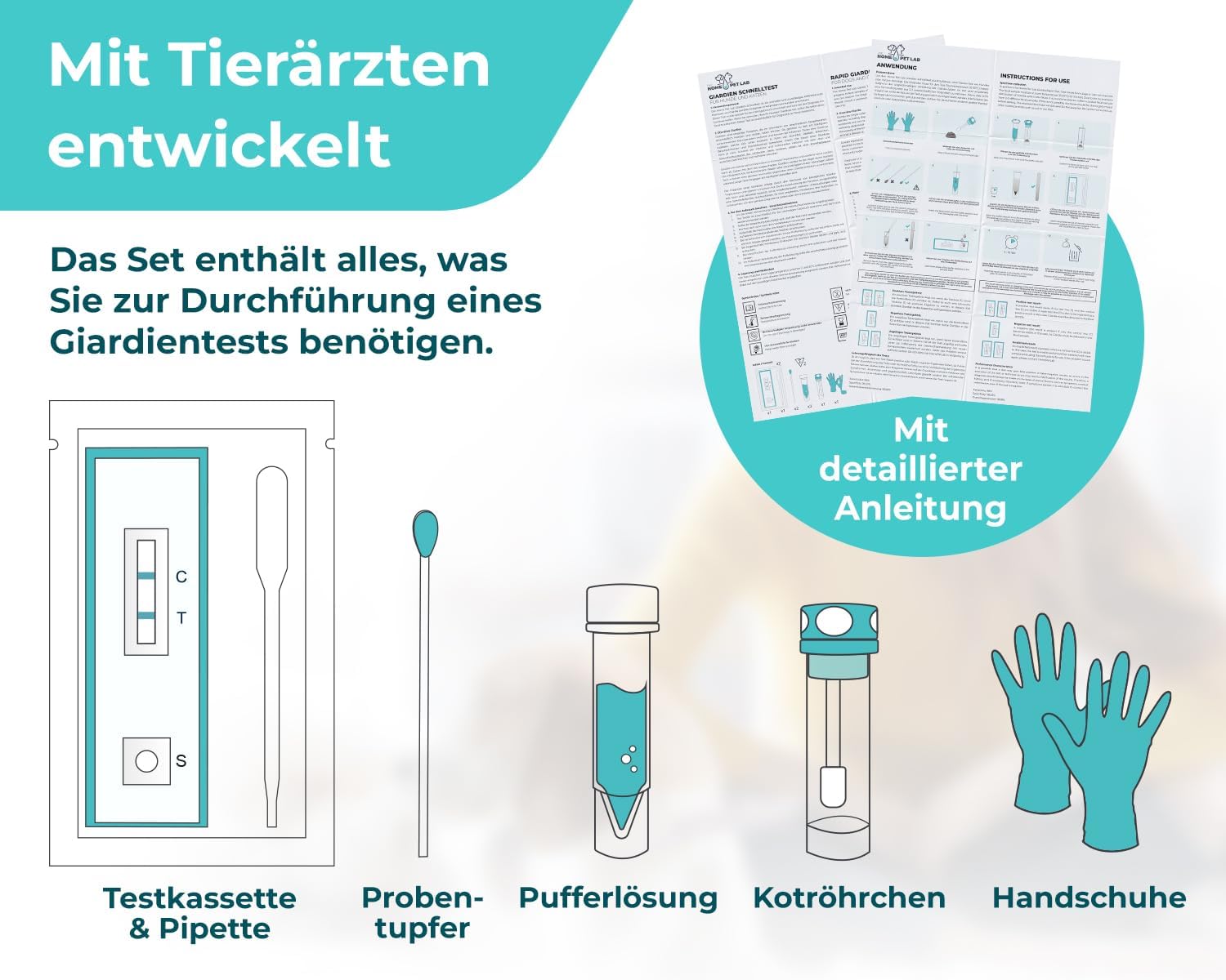 Detalle de Giardien Schnelltest 2x für Hund & Katze