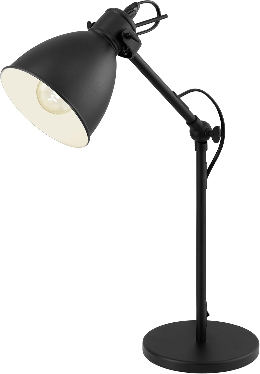 Detalle de EGLO PRIDDY 49469 – czarna stalowa lampa stołowa z obrotowym kloszem E27