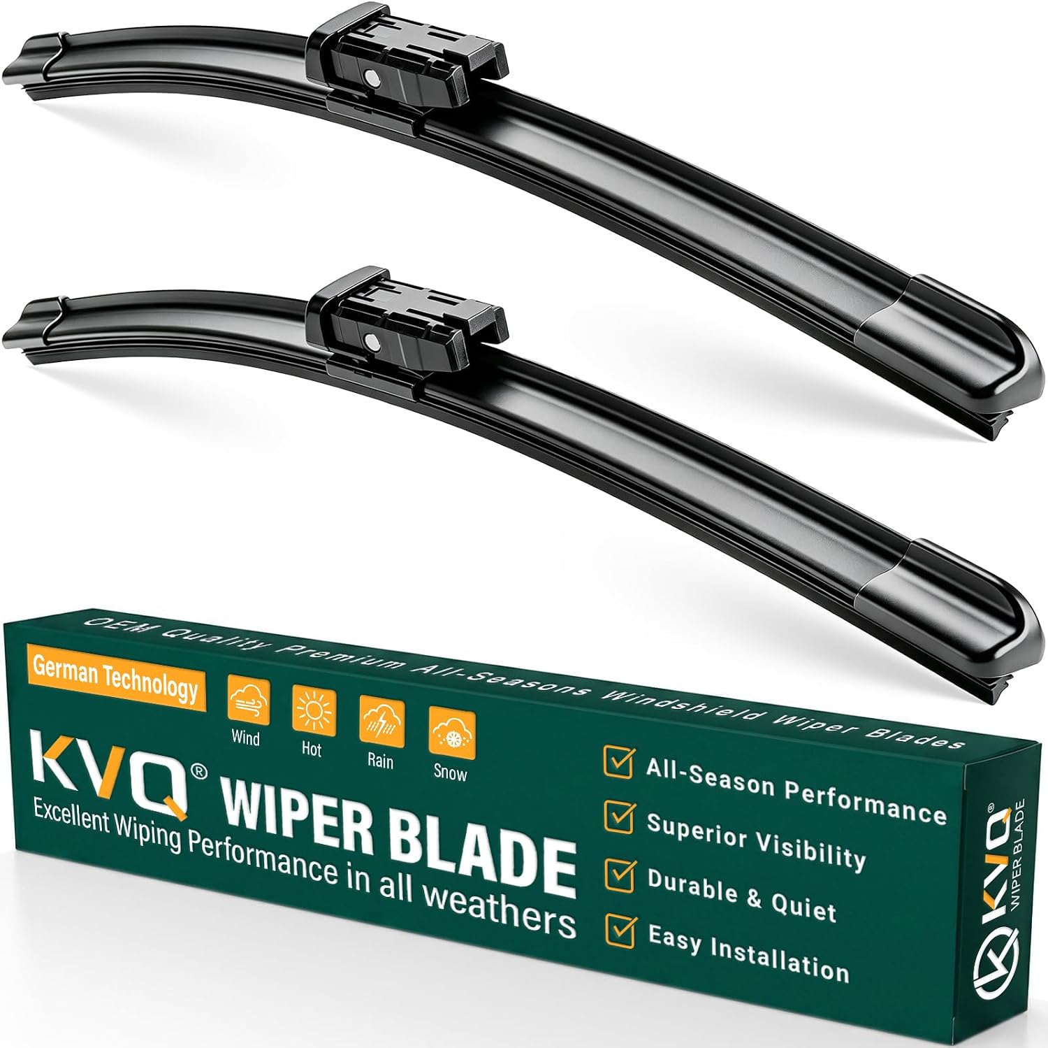 Detalle de KVQ Windshield Wiper Blades Replacement for Ford Transit (28"/21"), Pack of 2 – Original Factory Quality