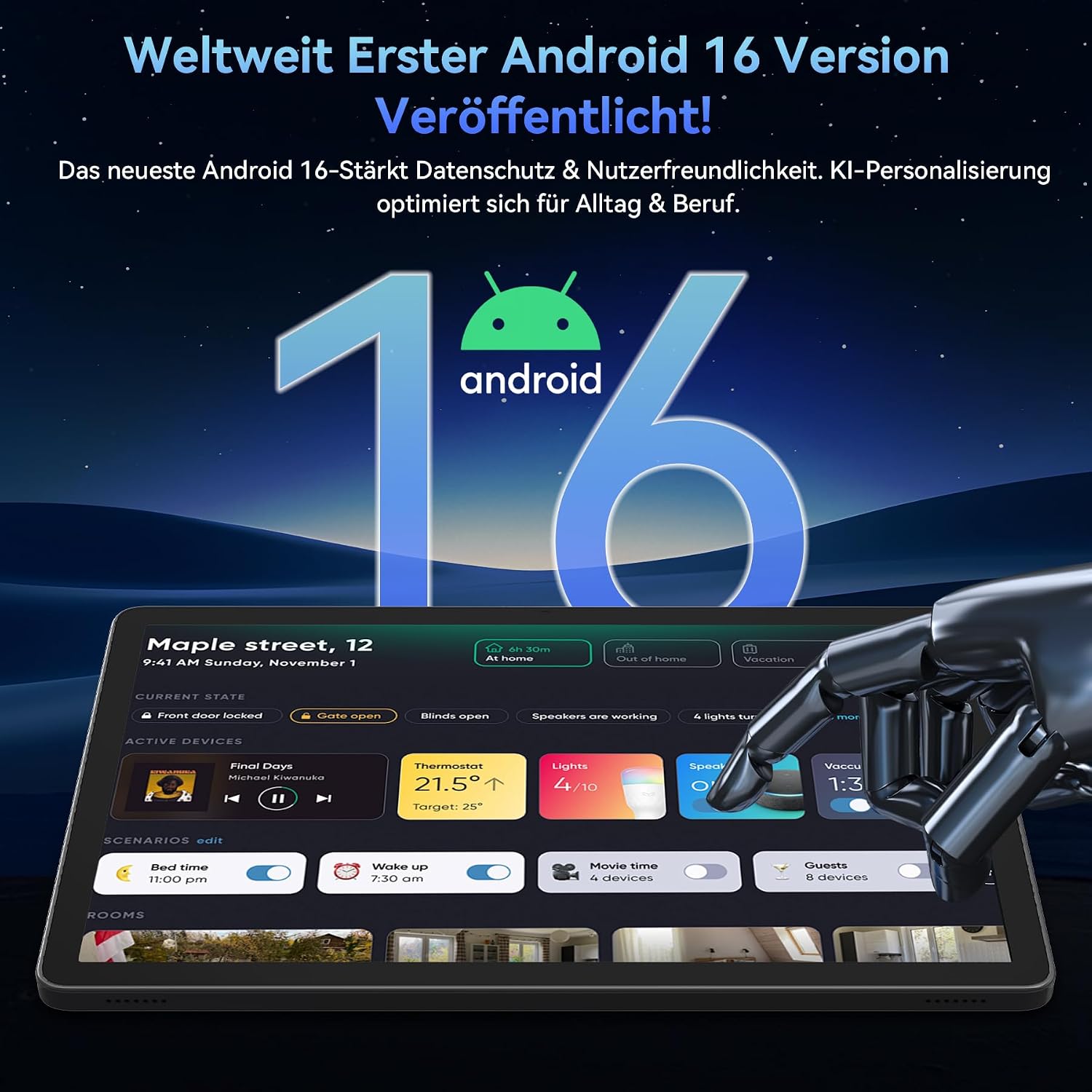 Detalle de TABWEE Tablet 11 Zoll mit Stift, Tastatur und Gemini AI 3.0 – 24 GB RAM, 128 GB ROM