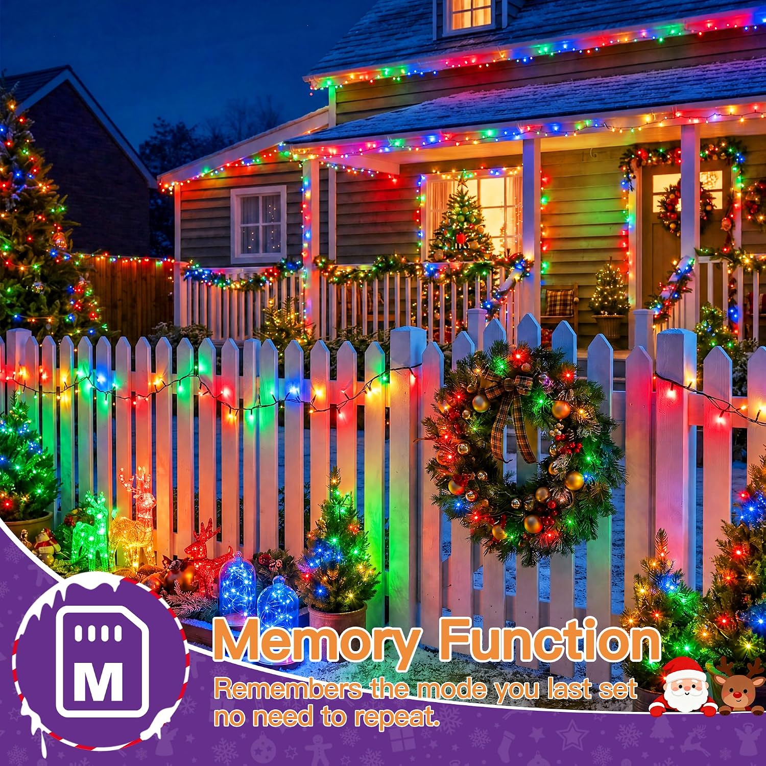 Detalle de HeiPard outdoor Christmas lights, 500 LEDs