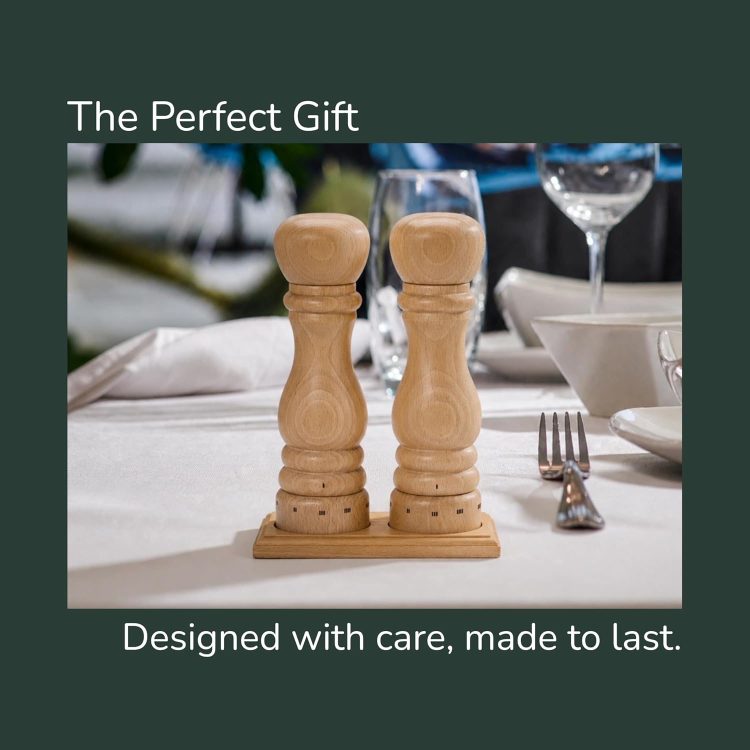 Thumbnail 6 de Aurevit Wooden Salt and Pepper Grinder Set, 9-Inch Tall
