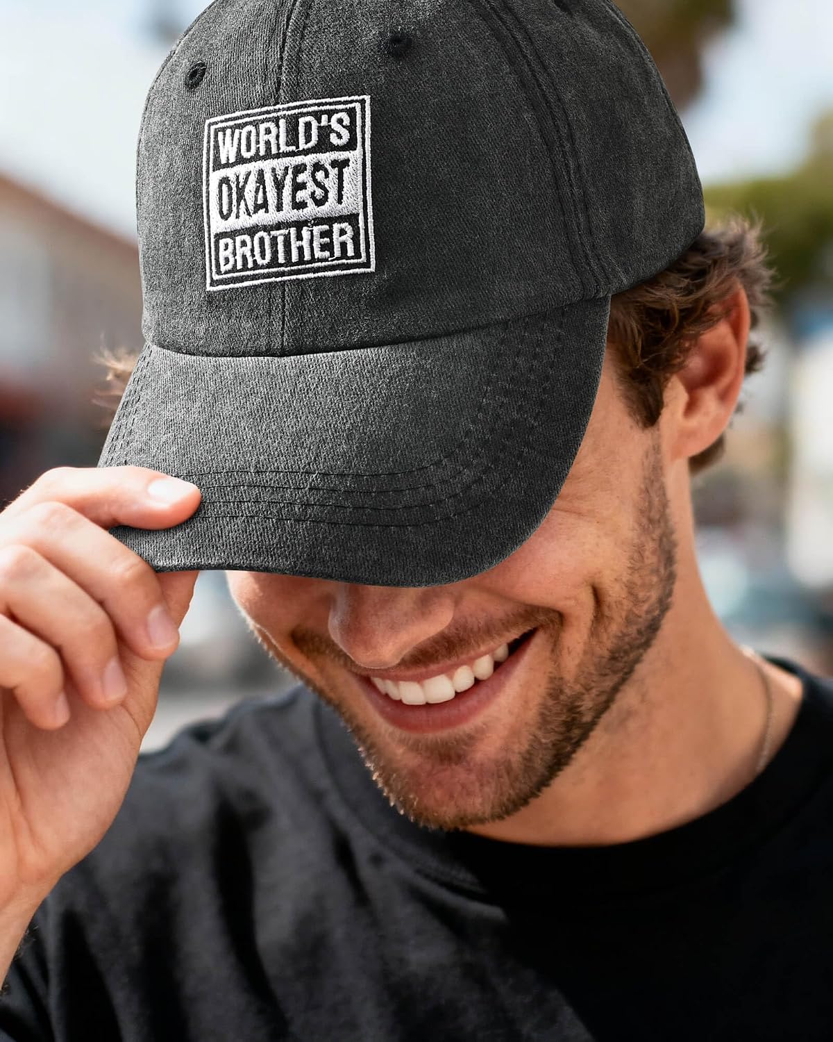 Detalle de Jeasona Men's Cotton Baseball Cap with Print – One Size