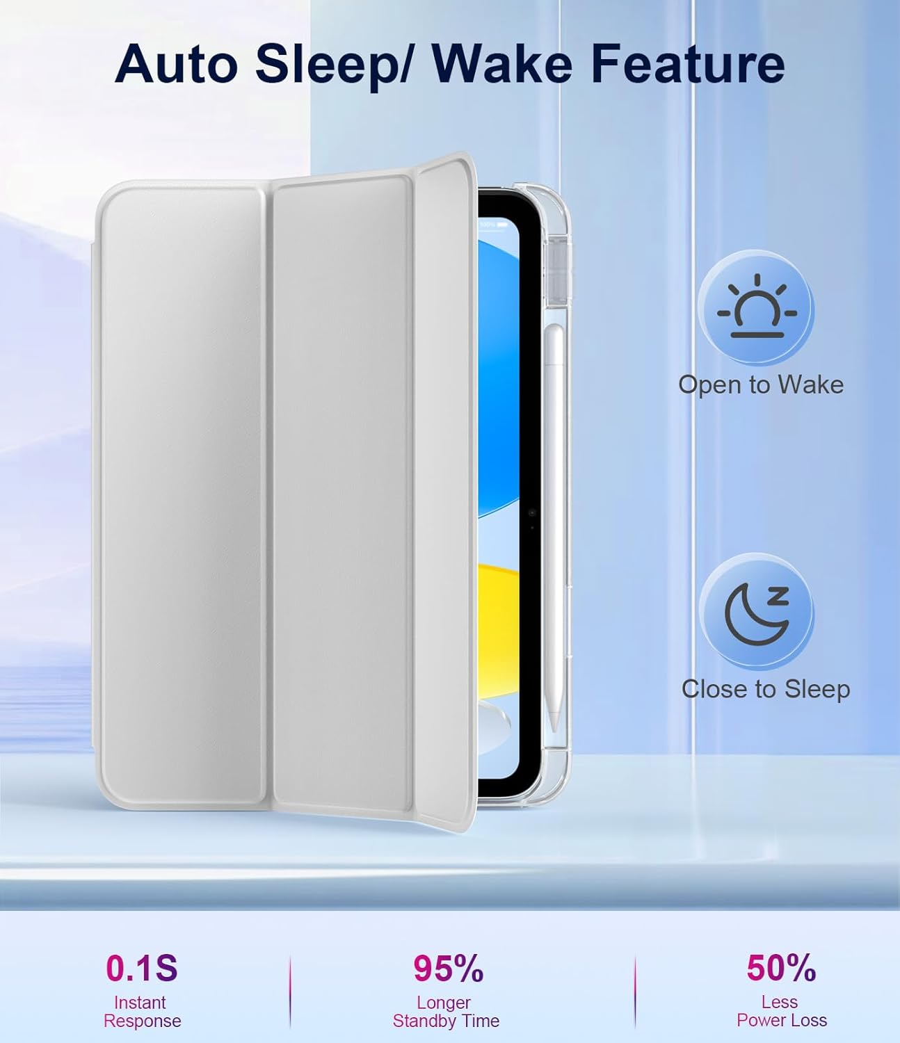 Thumbnail 3 de TiMOVO Protective Case for iPad A16 (11th Gen, 2025) & iPad 10th Gen (10.9-inch) with Pencil Holder, Apricot Gray