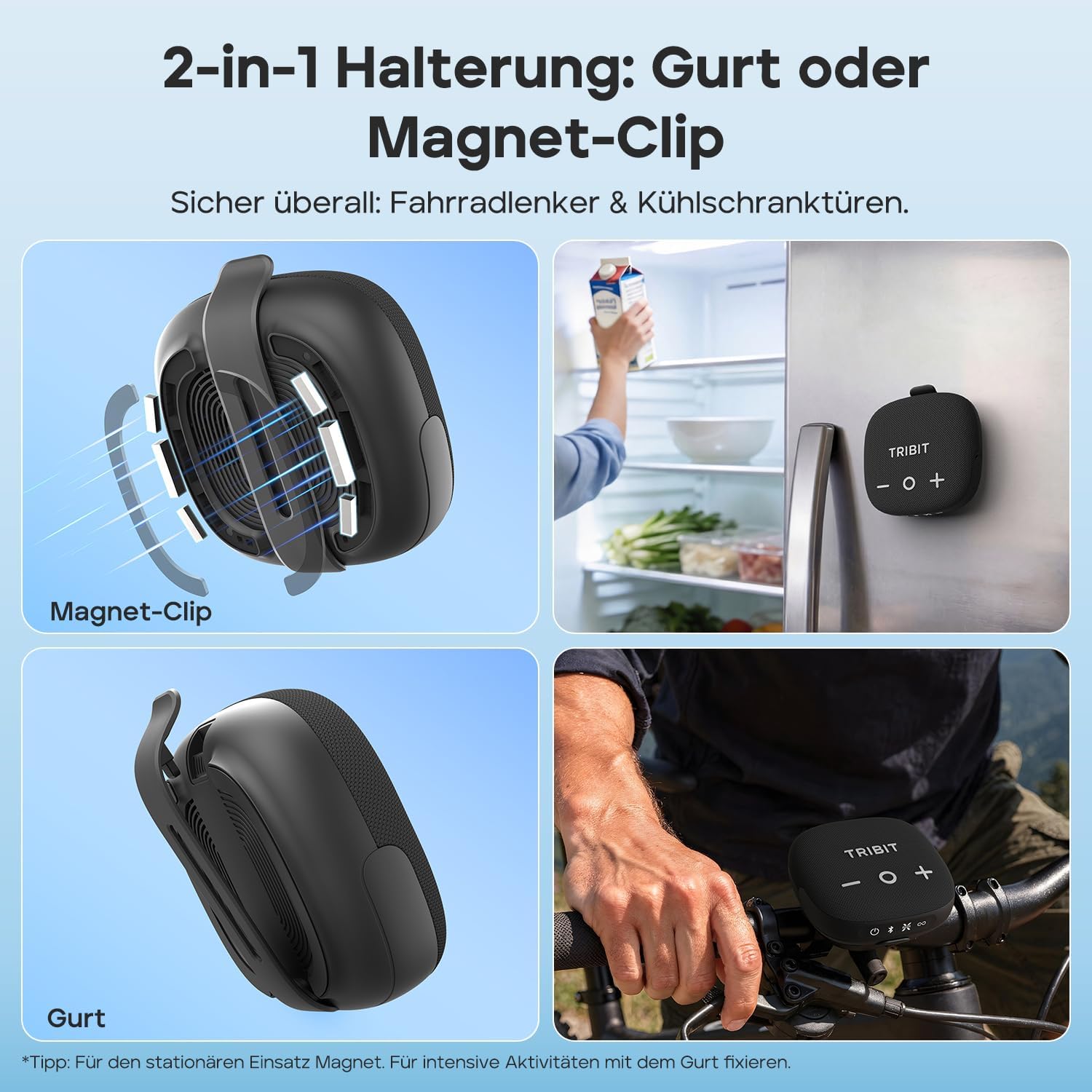 Detalle de Tribit StormBox Micro 3: kompakter Bluetooth-Lautsprecher mit XBass, IP68 und 24 Stunden Laufzeit