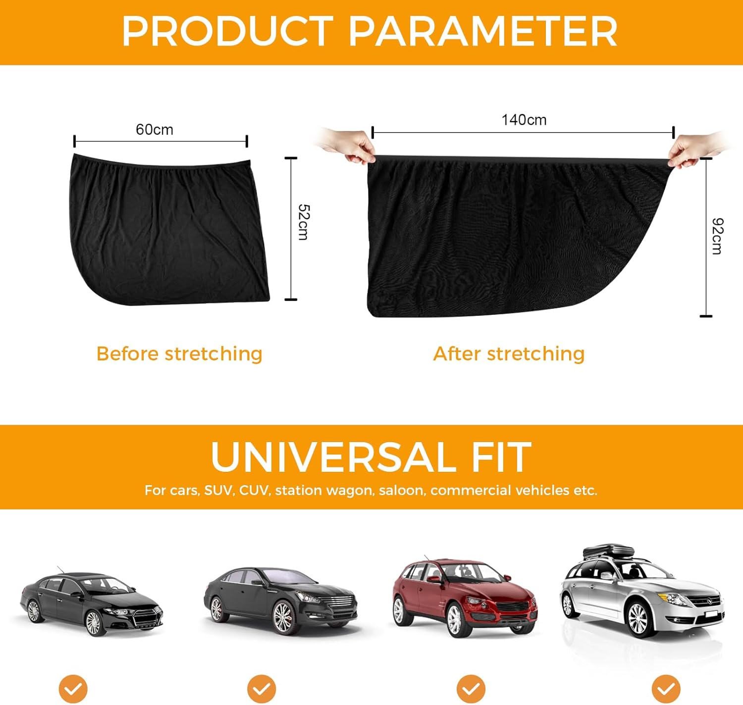 Detalle de CNMTCCO 2 Pezzi Tendine Parasole Auto Bambini: protezione UV, aria fresca e privacy per i sedili posteriori