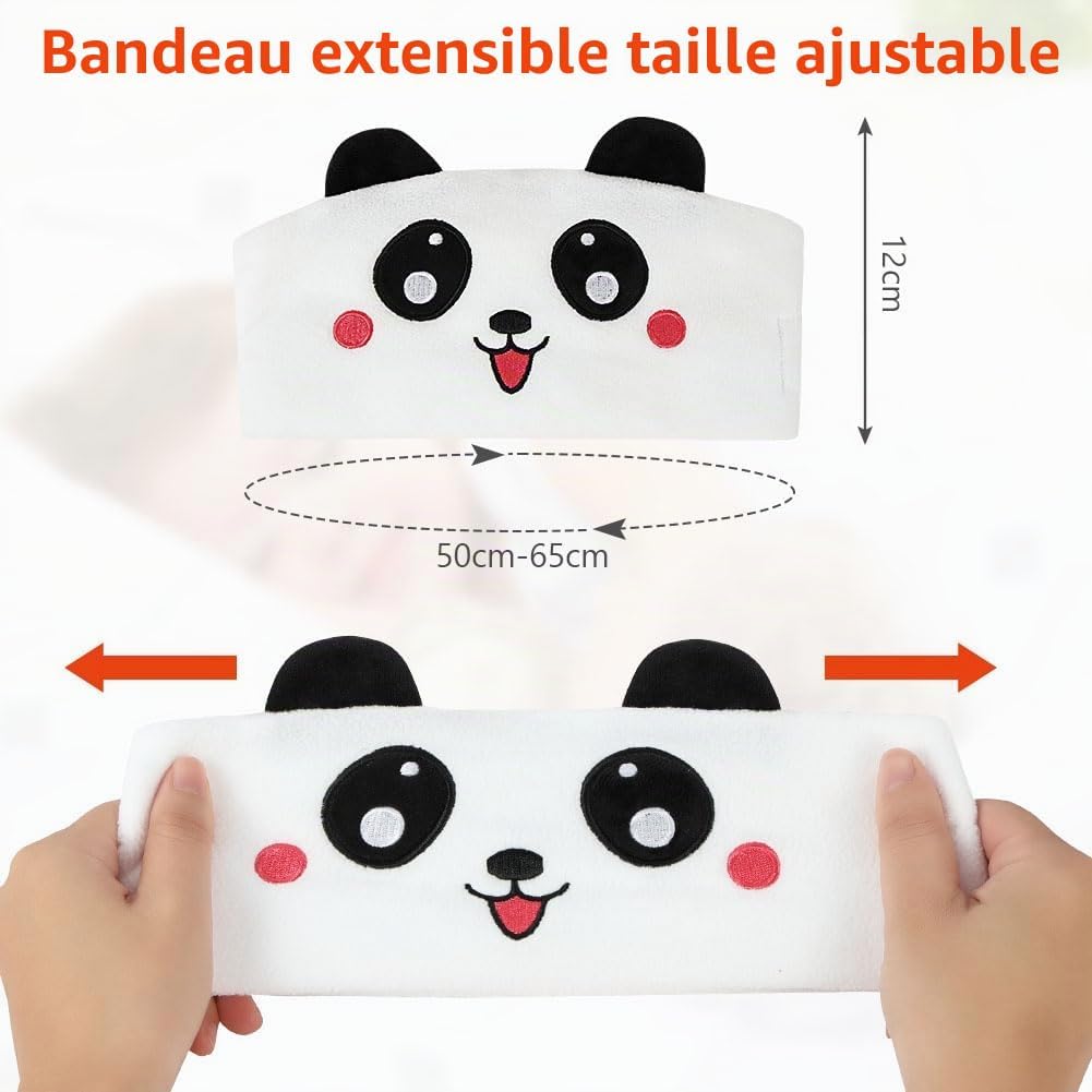 Detalle 2 de OFFCUP Bluetooth-slaaphoofdtelefoon met zachte panda-hoofdband en stereogeluid