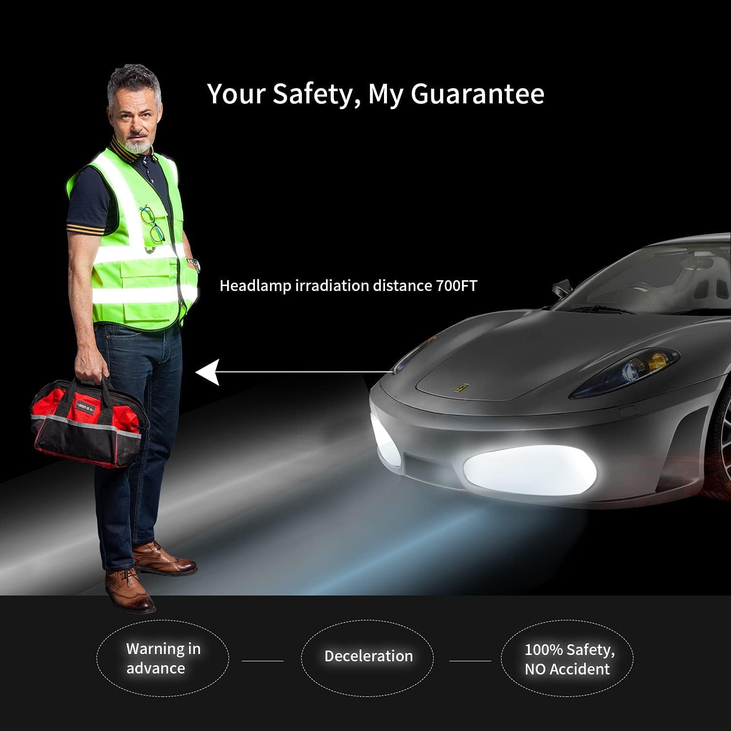 Detalle de Tydon Guardian hi vis vest with 90 inch strips
