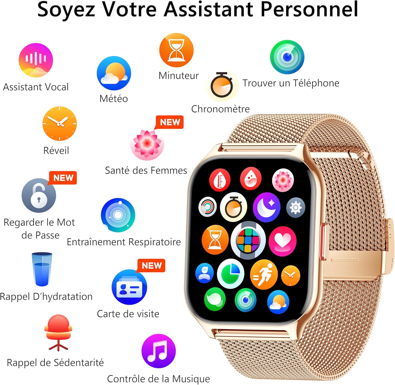 Thumbnail 6 de ZOSKVEE Montre Connectée P95: Écran 2,0'', Suivi Santé et 100+ Modes Sportifs