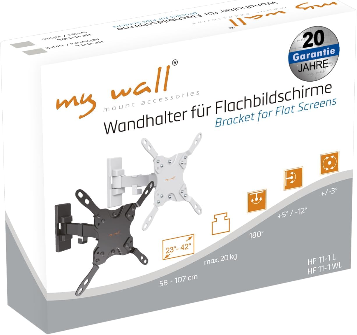 Detalle de mywall HF11-1WL Wandhalterung für Flachbildschirme 23–42 Zoll | VESA 75–200