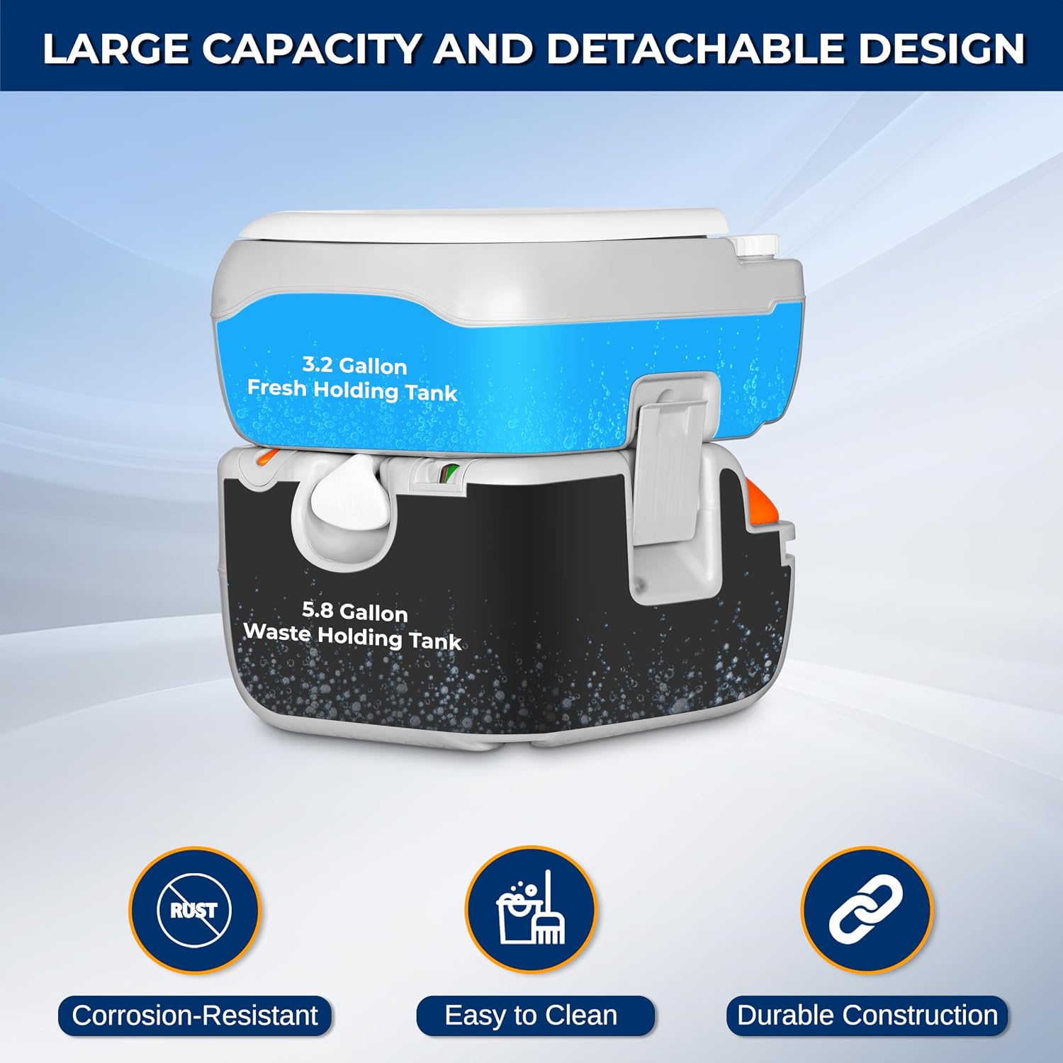 Detalle de SereneLife Portable Camping Toilet 5.8 Gal