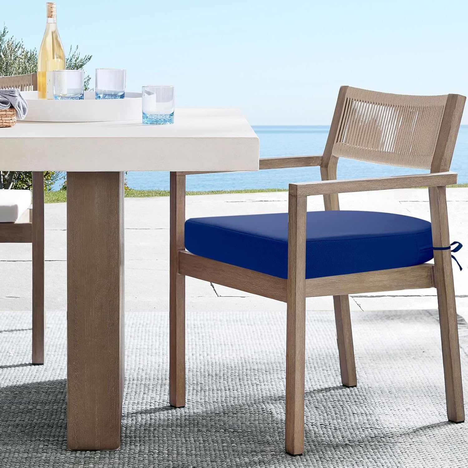 Detalle 2 de PRIMEPATIO Outdoor Chair Cushions Set 2 7cm Navy