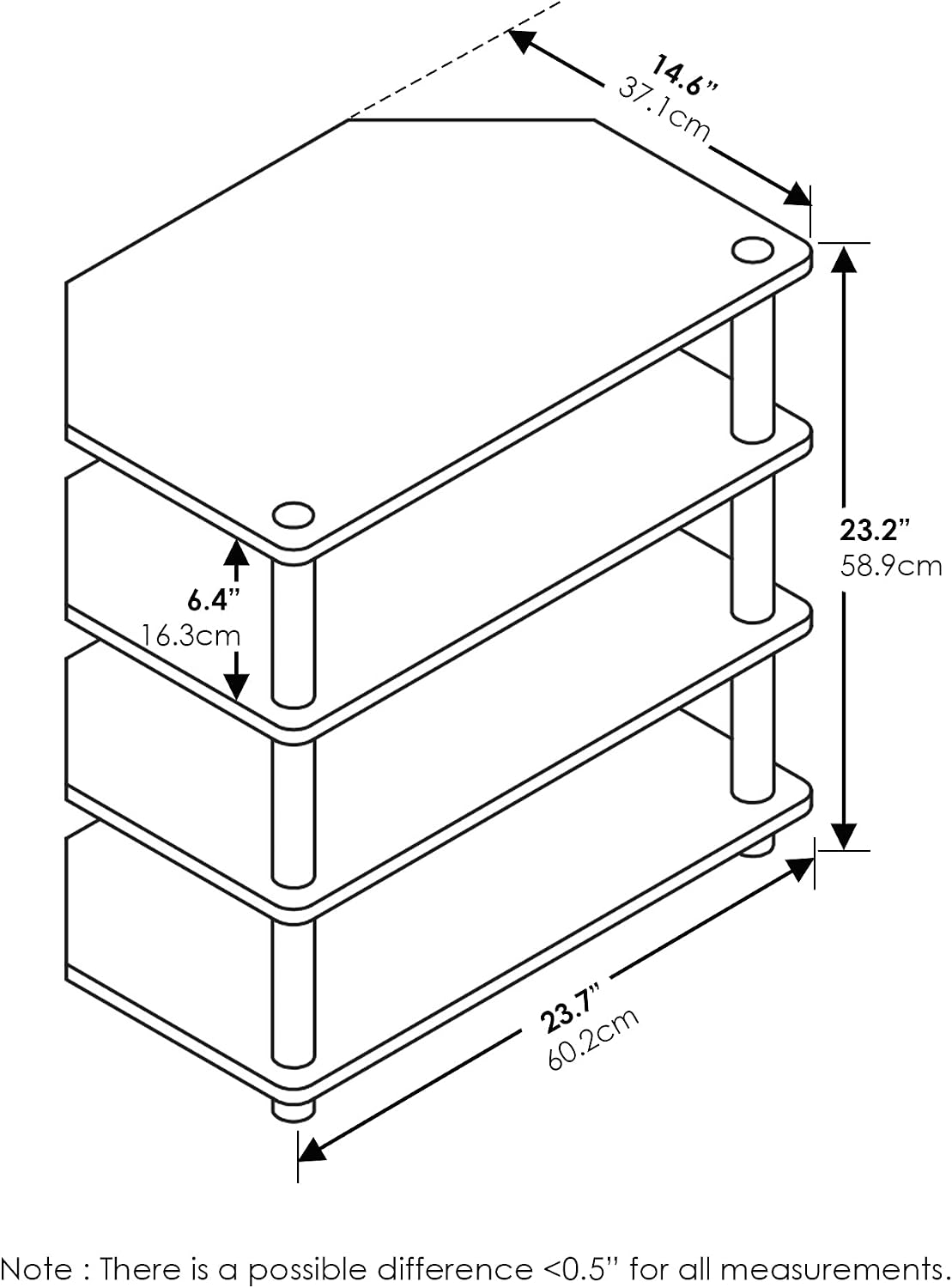 Thumbnail 5 de Furinno Turn-N-Tube 4-Tier TV Stand 32"