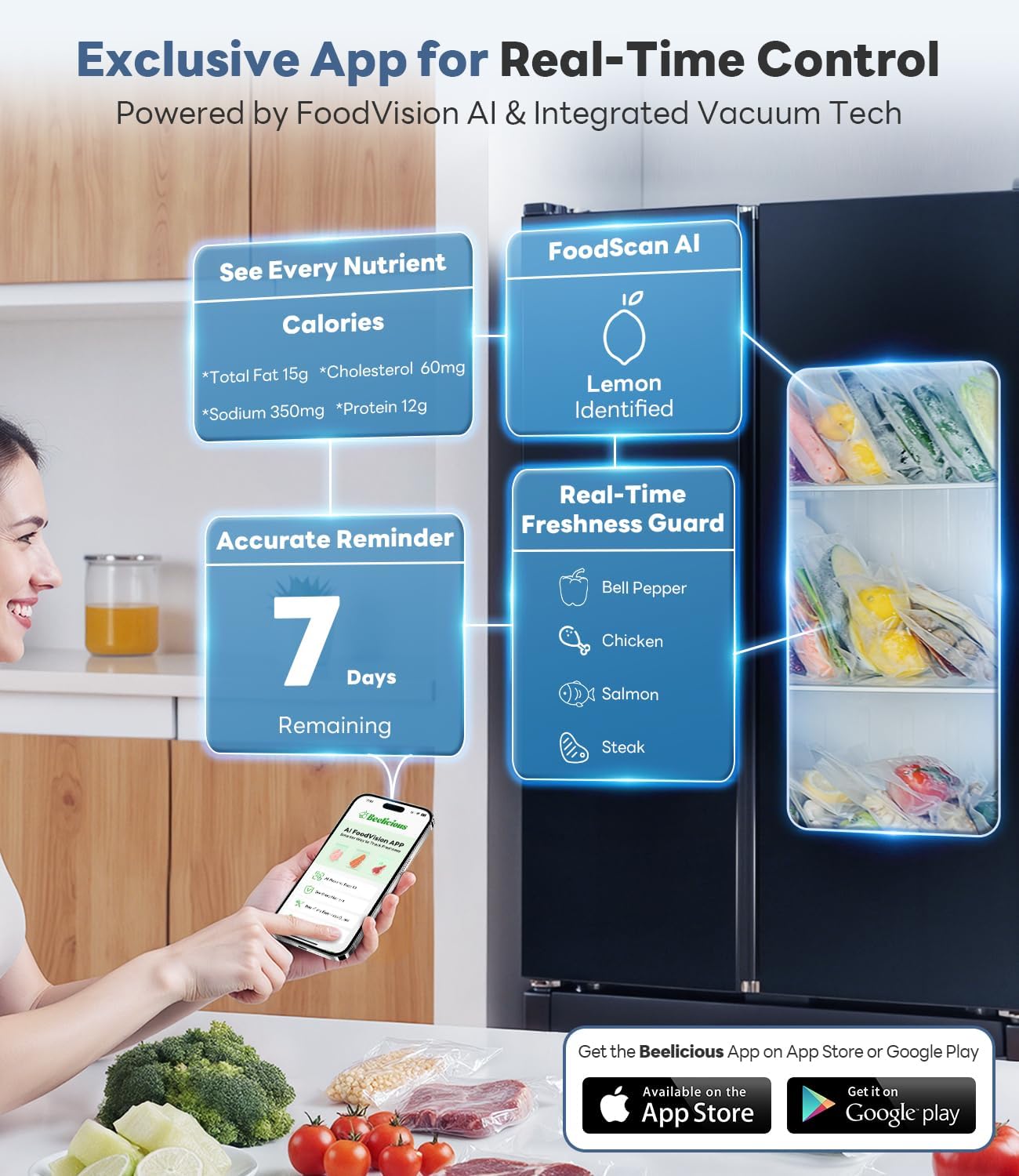 Thumbnail 6 de Vacuum Sealer Machine with AirLock ProSeal System (10-in-1) for Food, Dry & Moist Storage