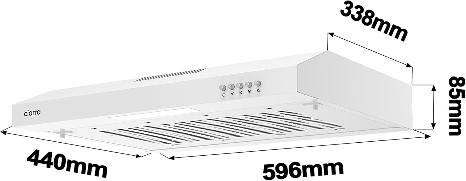 Detalle de CIARRA Hotte Aspirante Casquette 60 cm Blanc CAW6903A