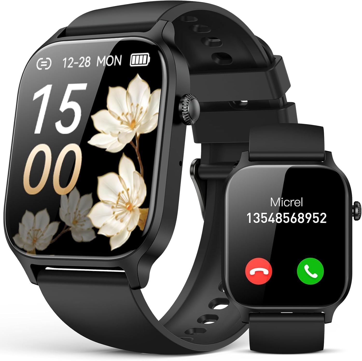 Detalle de Smart Watch for Men Women (Classic Black, 1.83) – Bluetooth calling, IP68 fitness tracking & sleep