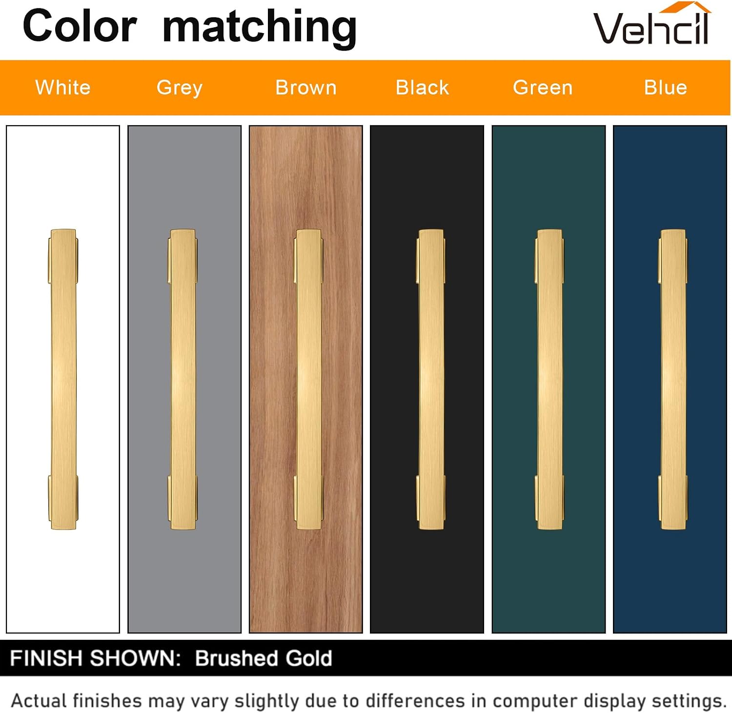 Thumbnail 6 de VEHCIL CBP01 Brushed Gold Cabinet Pulls, 7-Inch Centers, 20-Pack