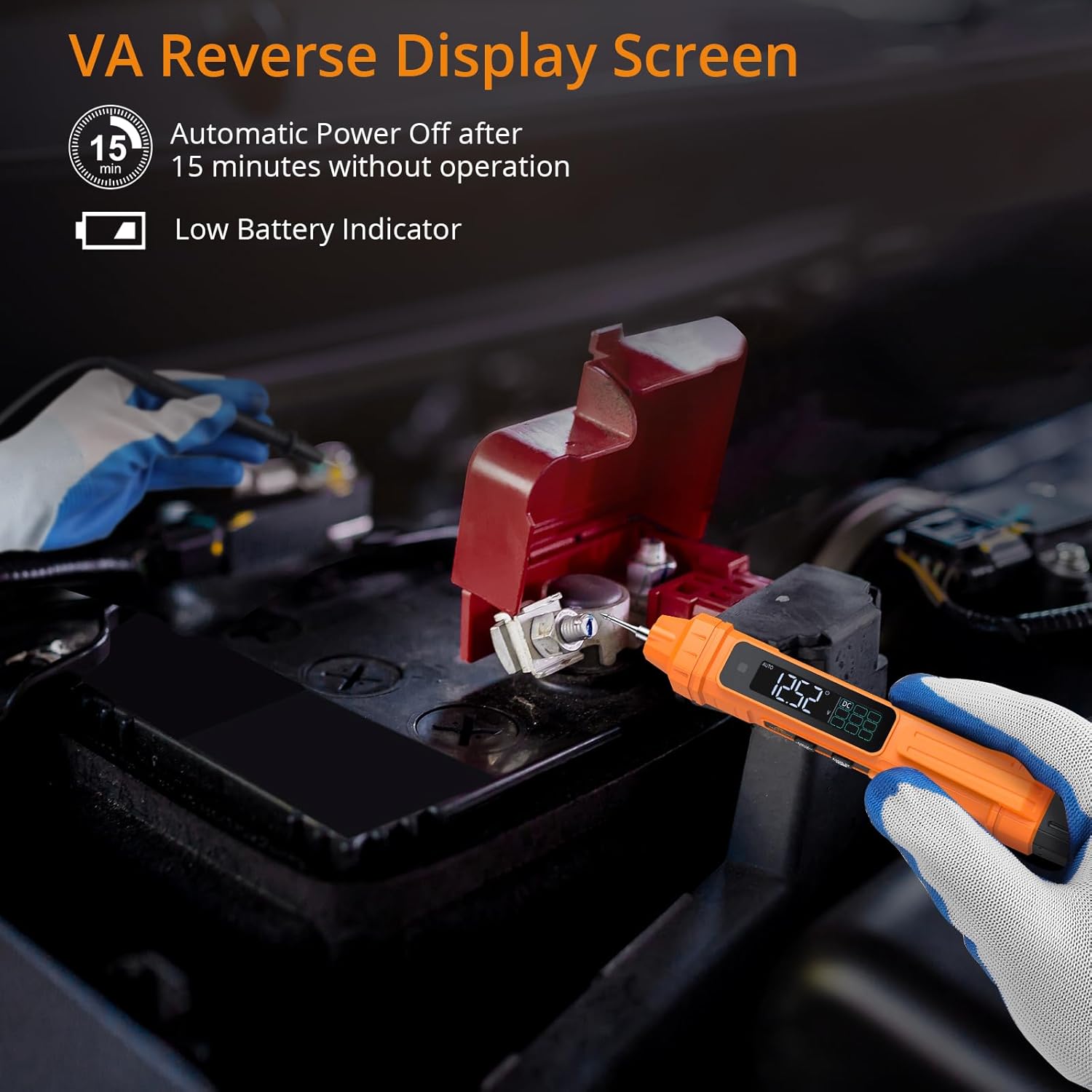 Detalle 2 de Neoteck 2 in 1 Pen Type Digital Multimeter & Non-Contact Voltage Tester (Orange)