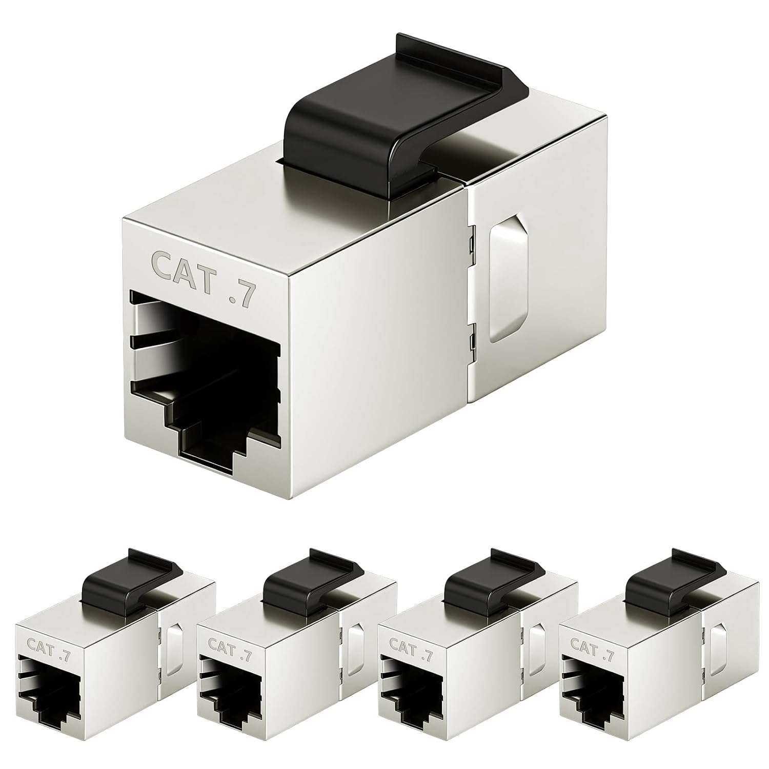 Detalle de OFFCUP CAT 7 RJ45 Keystone Modules, 5-Pack, Tool-Free, 10 Gbit/s