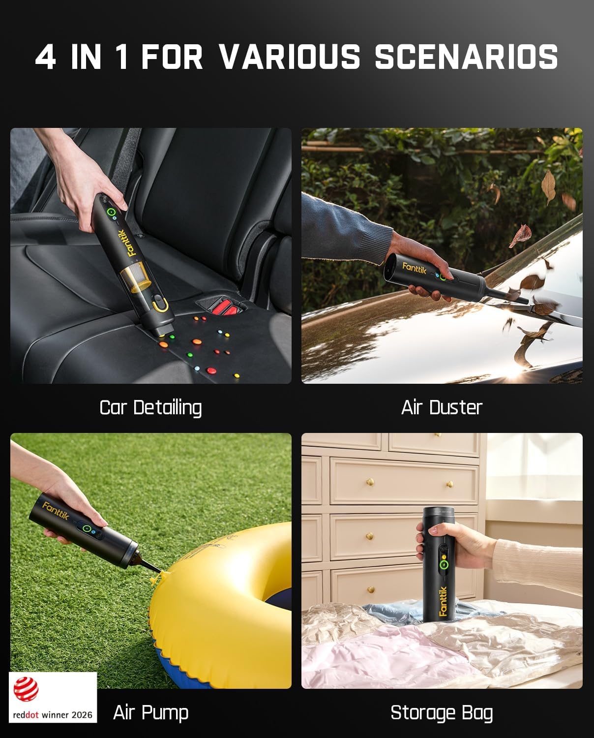 Detalle 2 de Fanttik Slim V10 APEX car vacuum 19kPa 🧹