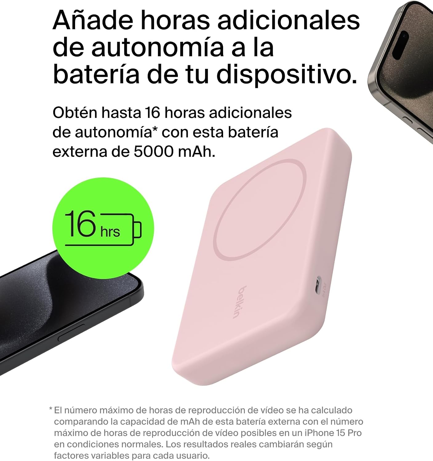 Detalle de Belkin BoostCharge Pro Batería USB-C Inalámbrica 5000mAh