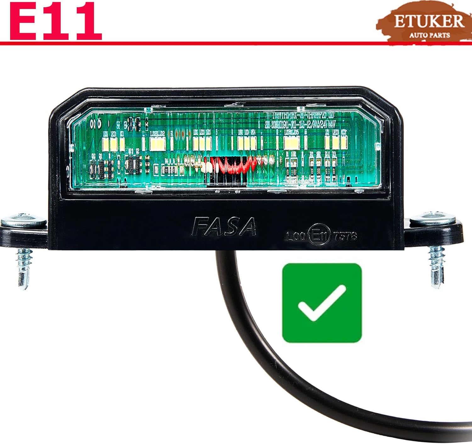 Thumbnail 3 de ETUKER 2x LED Licence Plate Lights
