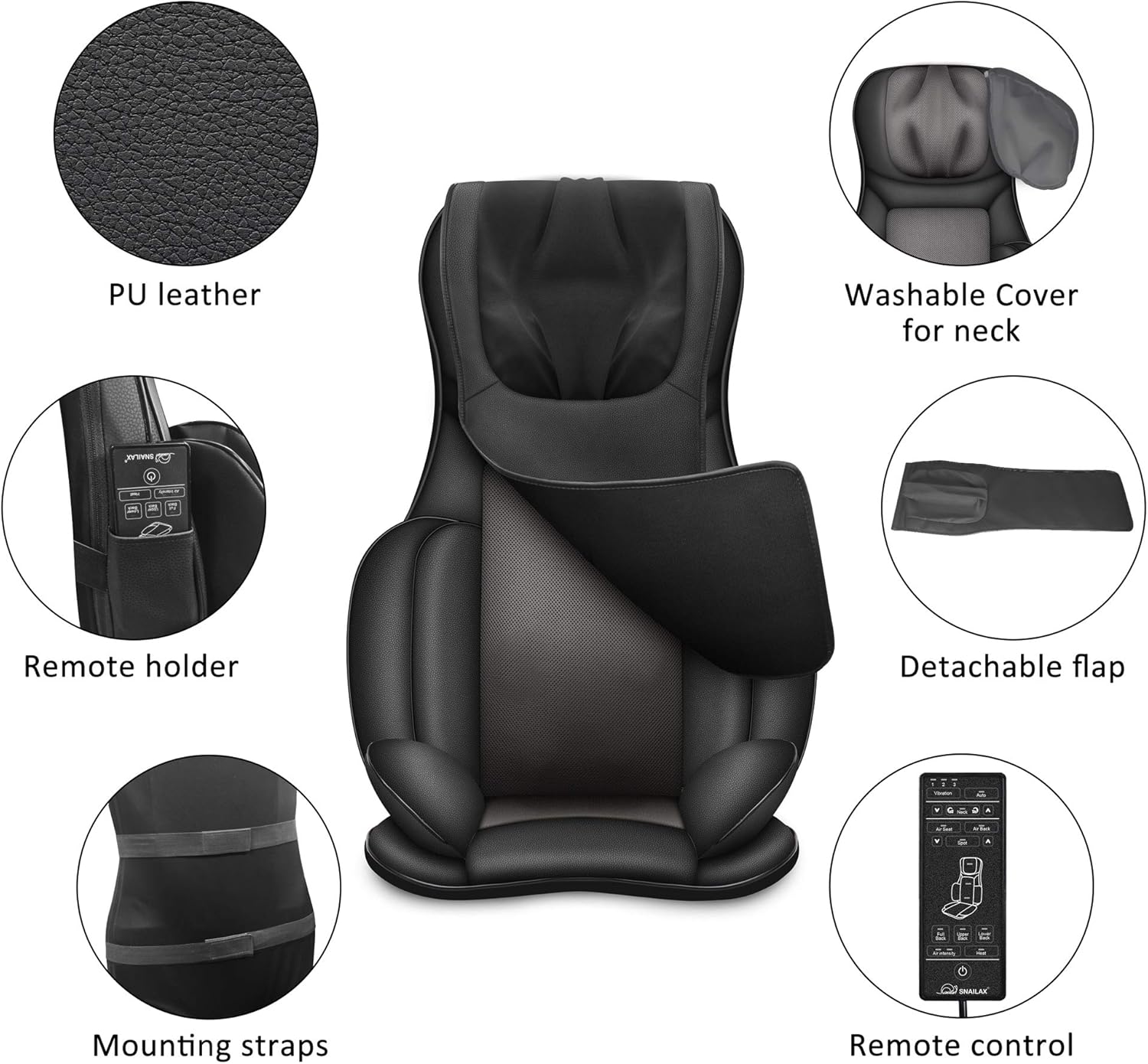 Thumbnail 6 de Snailax Asiento de Masaje Shiatsu con Calor 4D
