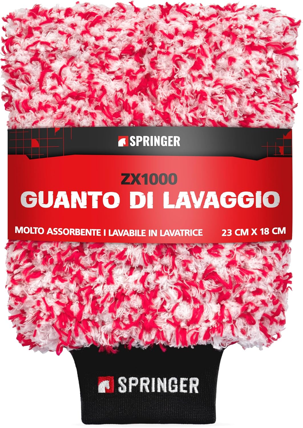 Detalle de SPRINGER ZX1000: Guanto per autolavaggio in microfibra anti-graffio, molto assorbente e versatile
