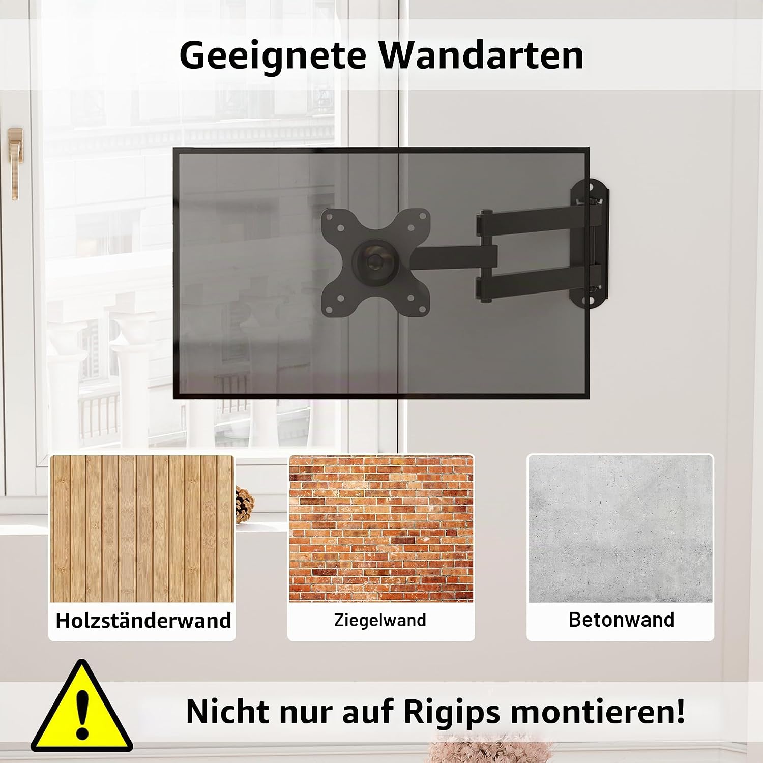 Thumbnail 5 de BONTEC Monitor Wandhalterung 13–30 Zoll, schwenkbar