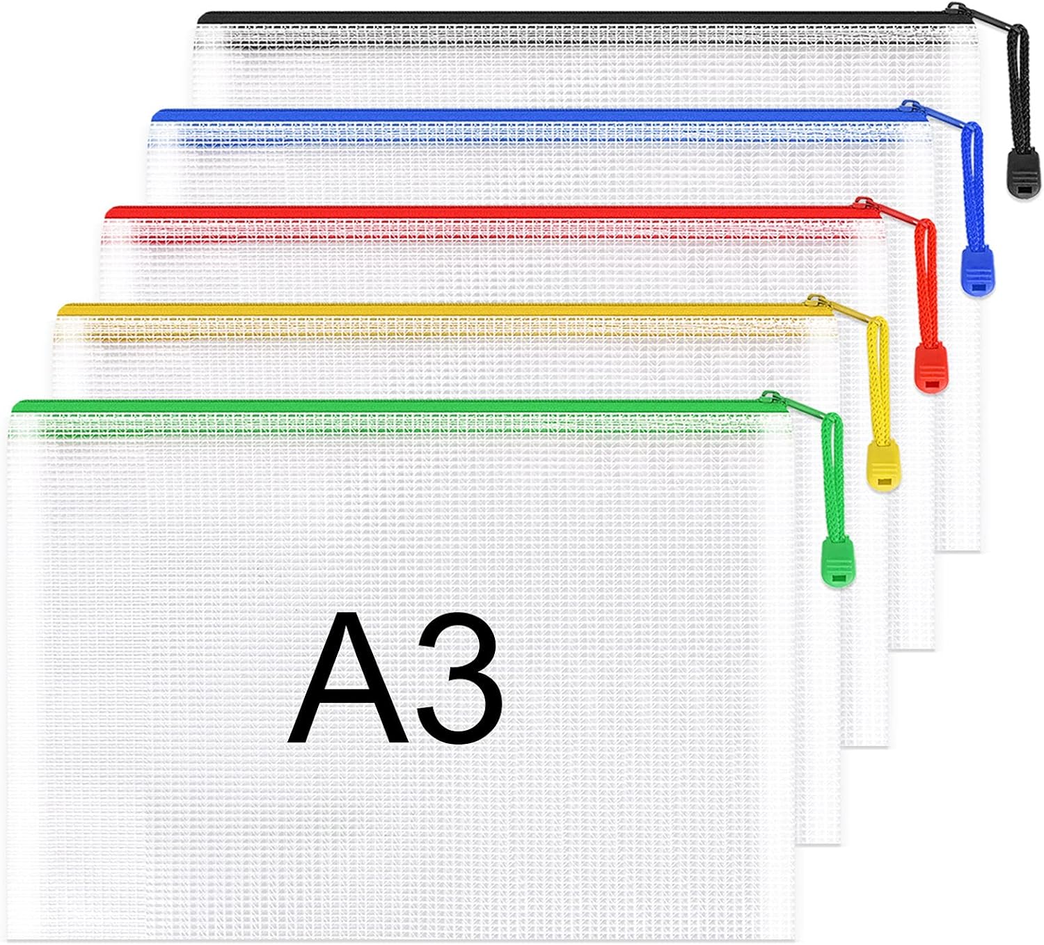 Umriox A3 Document Folder 5PCS waterproof zipper pouch 📁