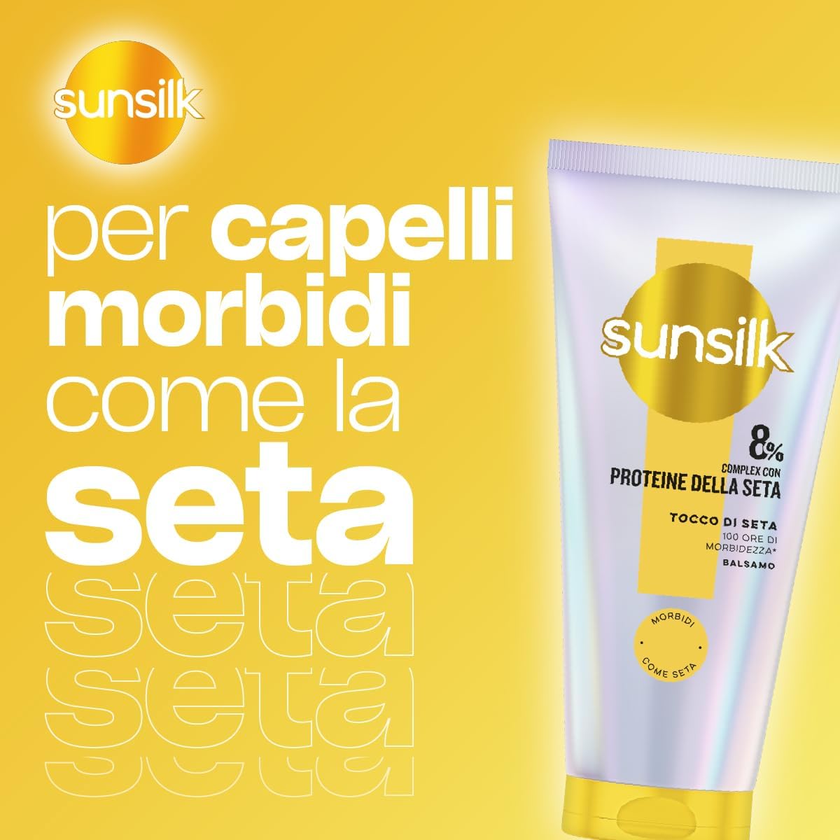 Detalle de Sunsilk Tocco di Seta – Balsamo per Capelli Morbidi e Setosi (4×180 ml) con 8% Complex e Proteine della Seta