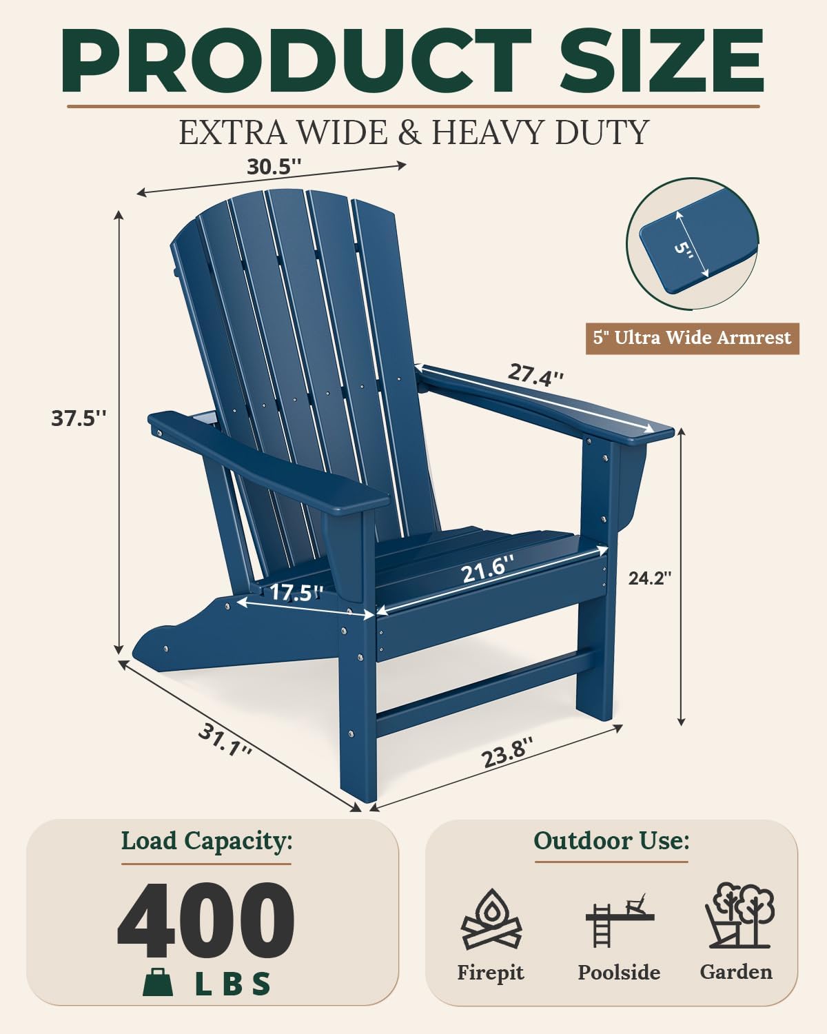 Detalle de Briopaws Adirondack Chairs HDPE