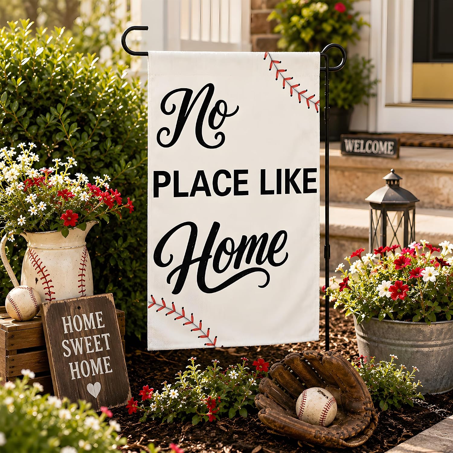 Thumbnail 6 de OHOME Baseball Garden Flag, 12 x 18-Inch Double-Sided Polyester