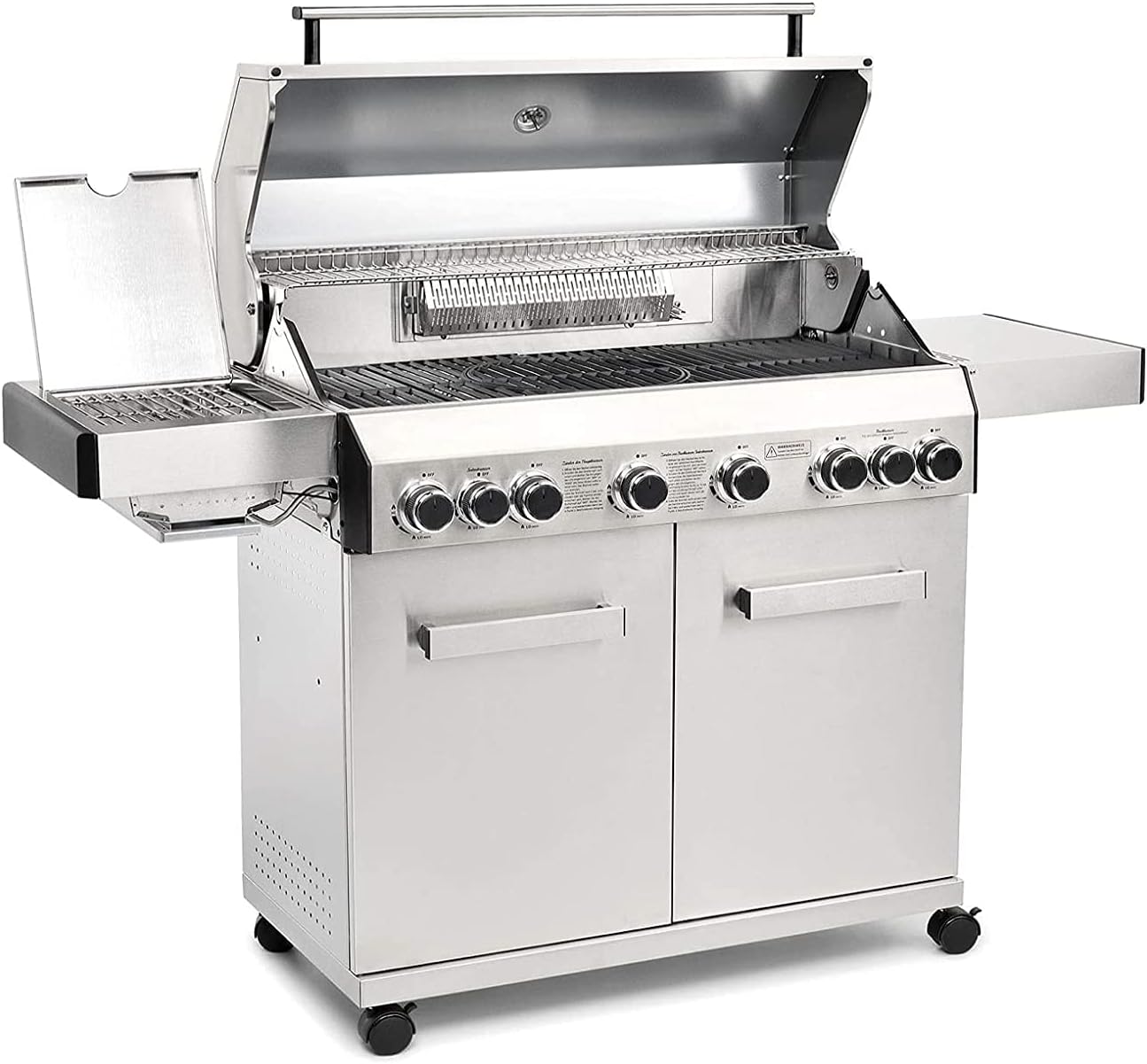 Detalle de CosmoGrill Platinum 8-Burner Stainless Steel Gas Barbecue with Rotisserie and Weather Cover