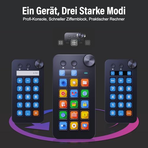 Detalle 2 de Basicolor N1 Stream Controller Deck 3-in-1: 15 tasti LCD, Numpad e Calcolatrice per streaming e produttività