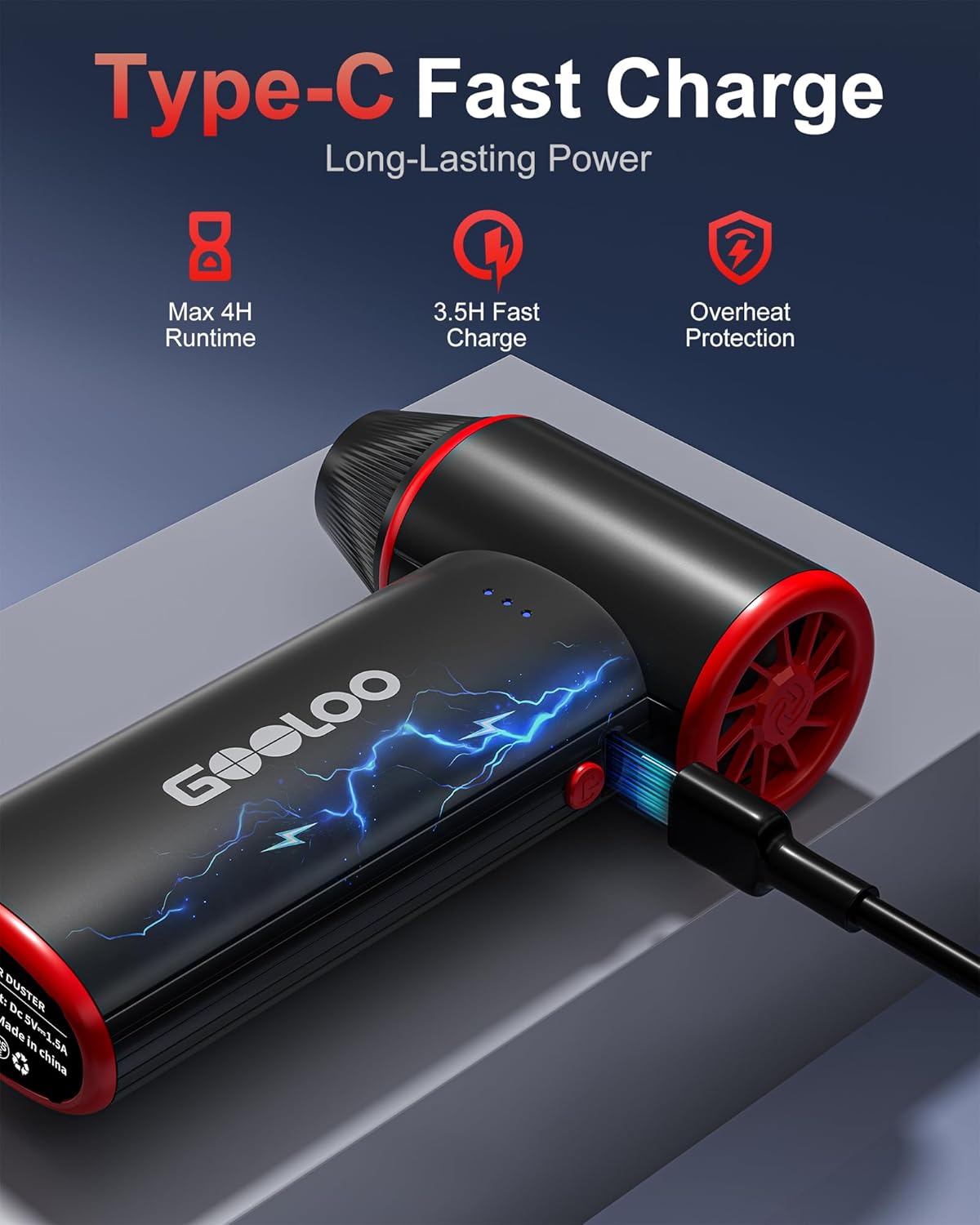 Thumbnail 6 de GOOLOO F3 Electric Air Duster – 150,000 RPM, 3-Speed Cordless Dust Blower