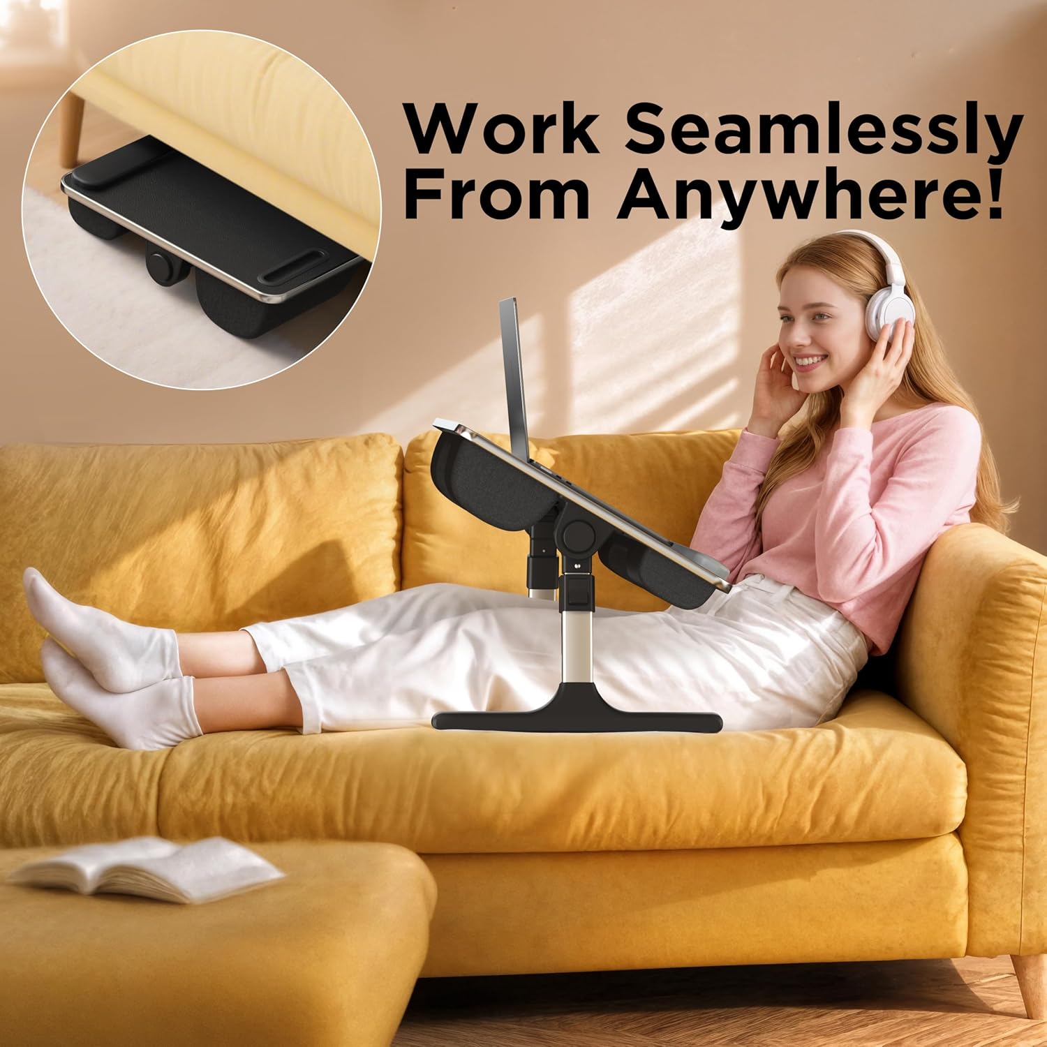Thumbnail 4 de FoldWise 2-in-1 Bed Table & Lap Desk 28.3–39.8 cm